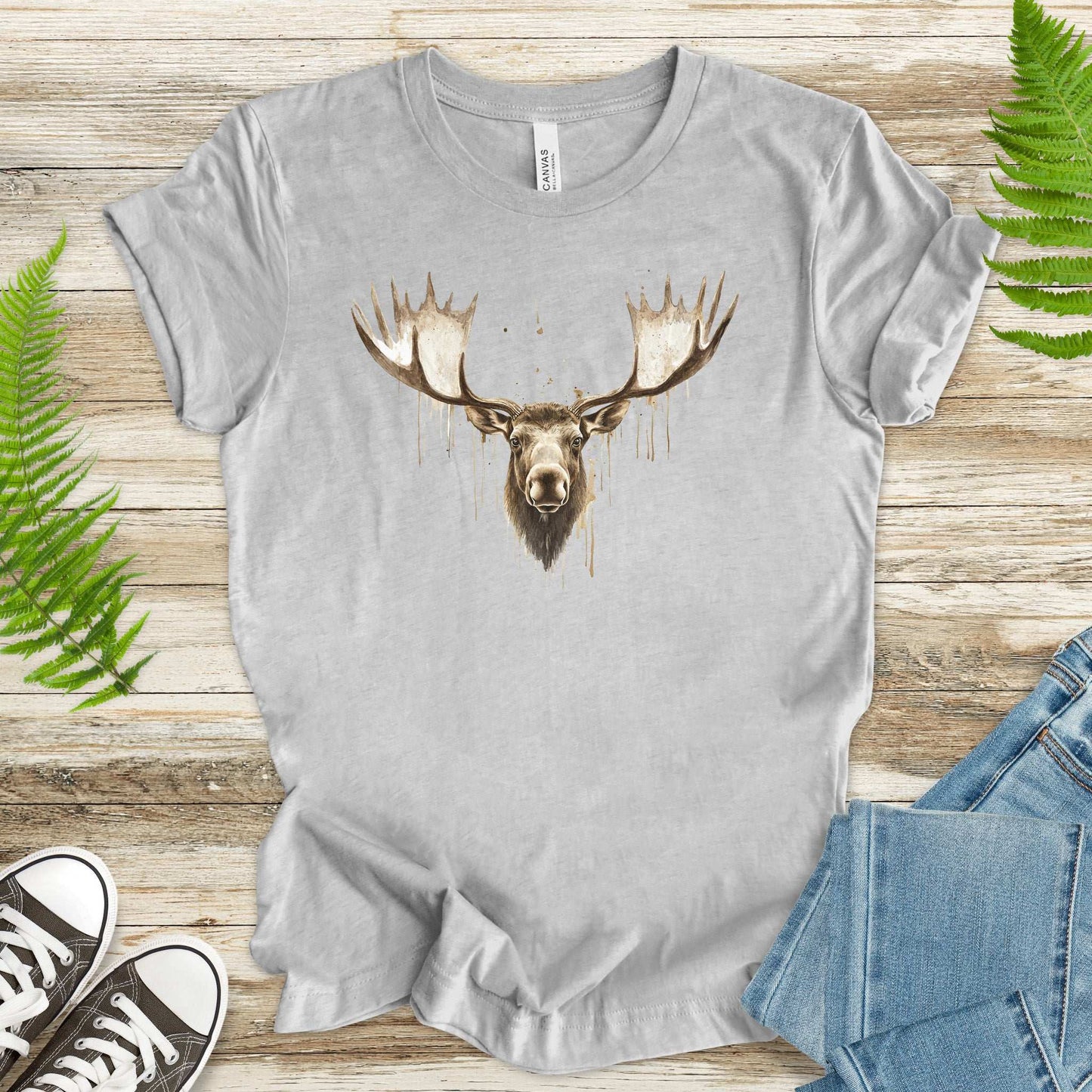 Watercolor Moose T-Shirt – Majestic Wildlife Nature Tee