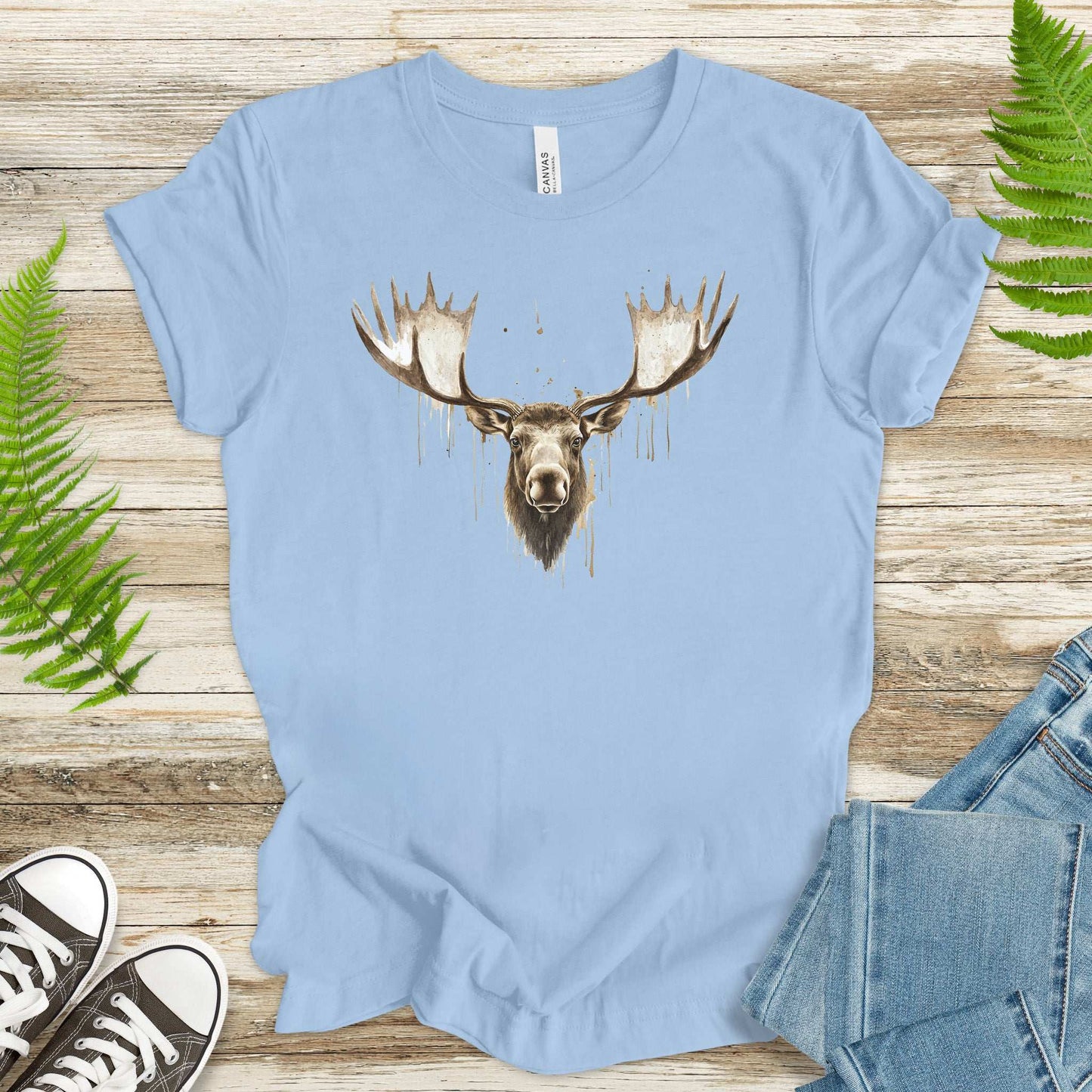Watercolor Moose T-Shirt – Majestic Wildlife Nature Tee