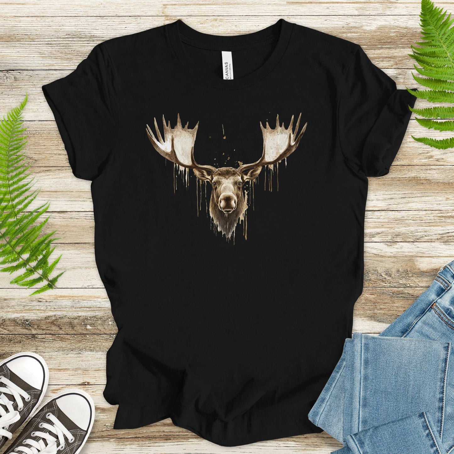 Watercolor Moose T-Shirt – Majestic Wildlife Nature Tee