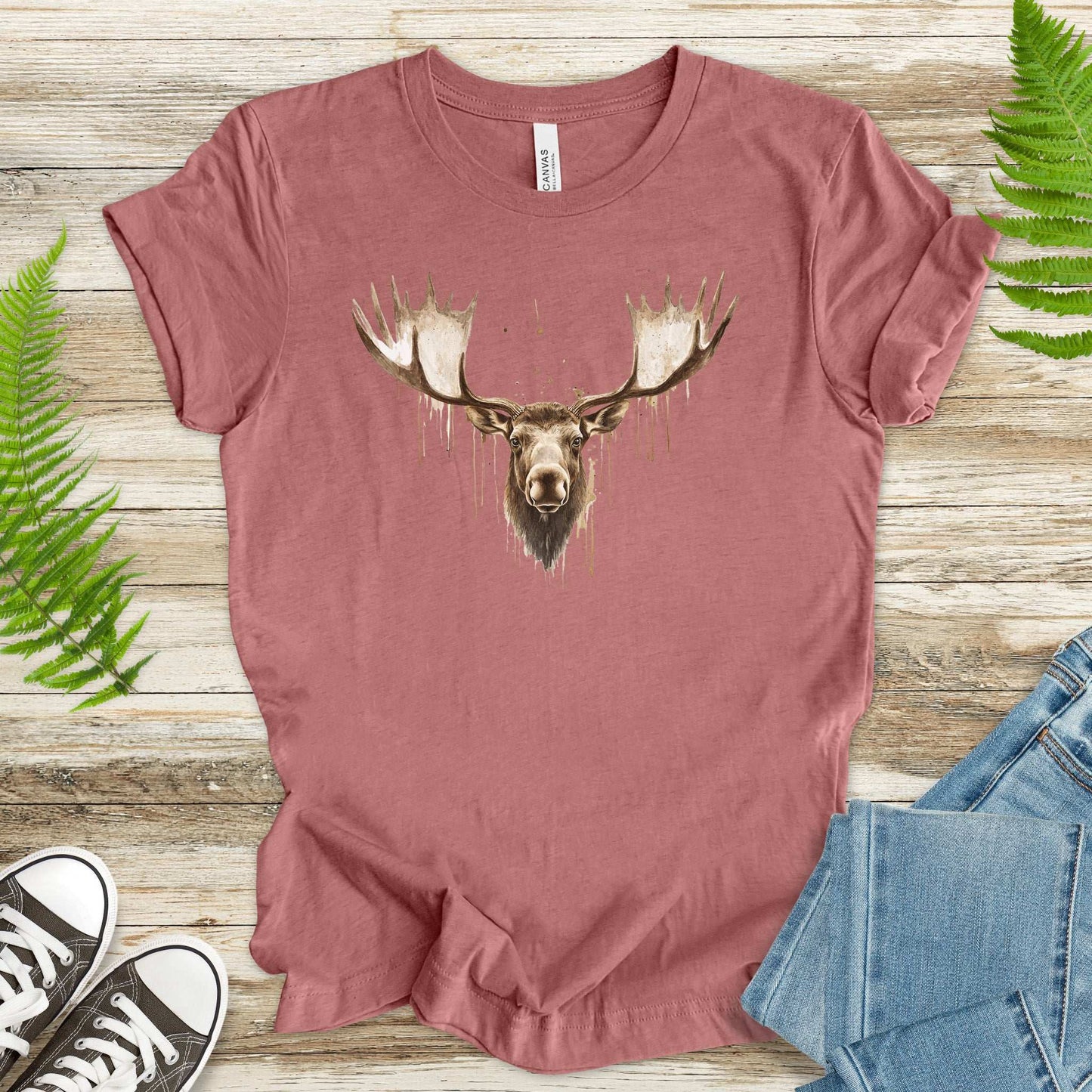 Watercolor Moose T-Shirt – Majestic Wildlife Nature Tee