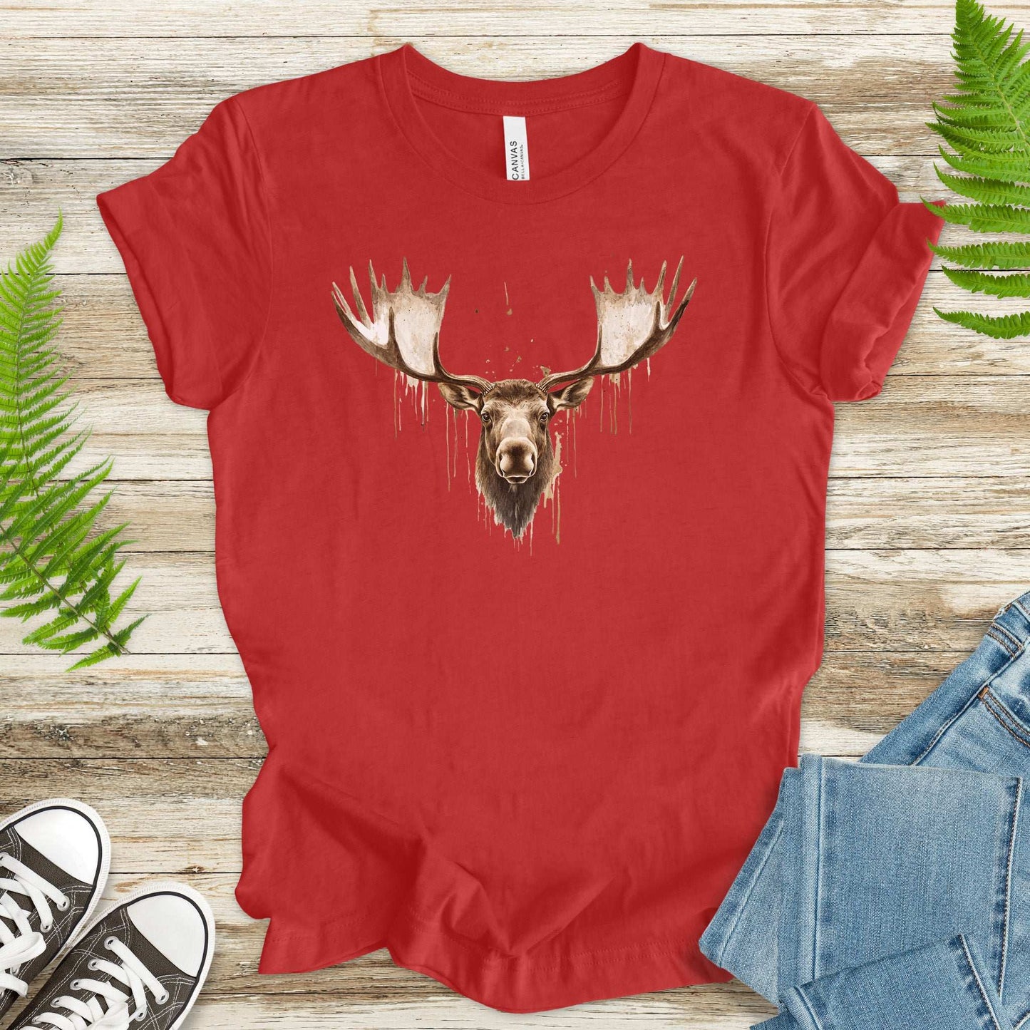 Watercolor Moose T-Shirt – Majestic Wildlife Nature Tee
