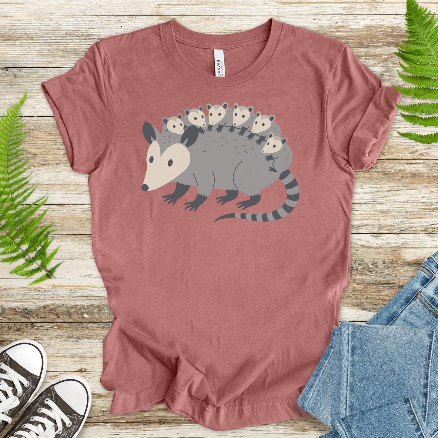 Mother Possum with Babies T-Shirt – Cute Wildlife & Motherhood Gift Tee