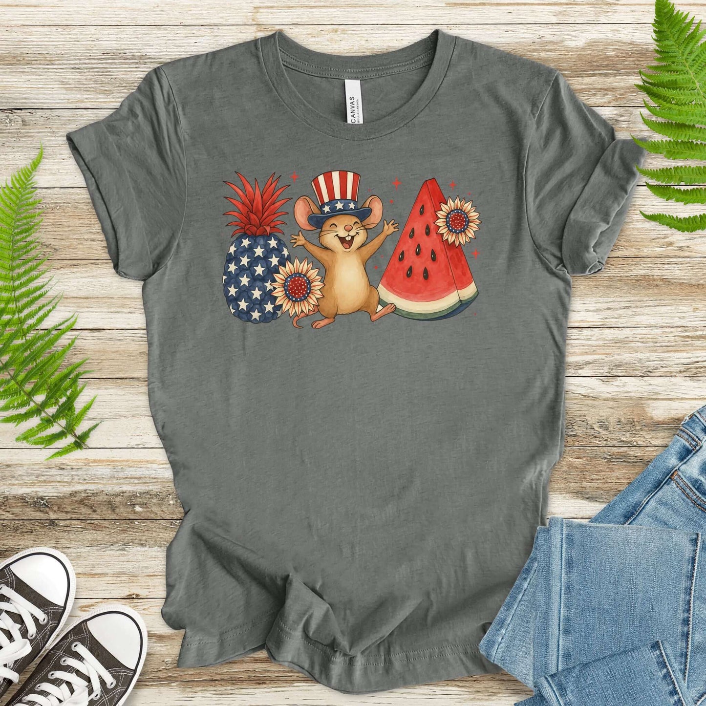 Patriotic Mouse & Fruit 4th of July T-Shirt