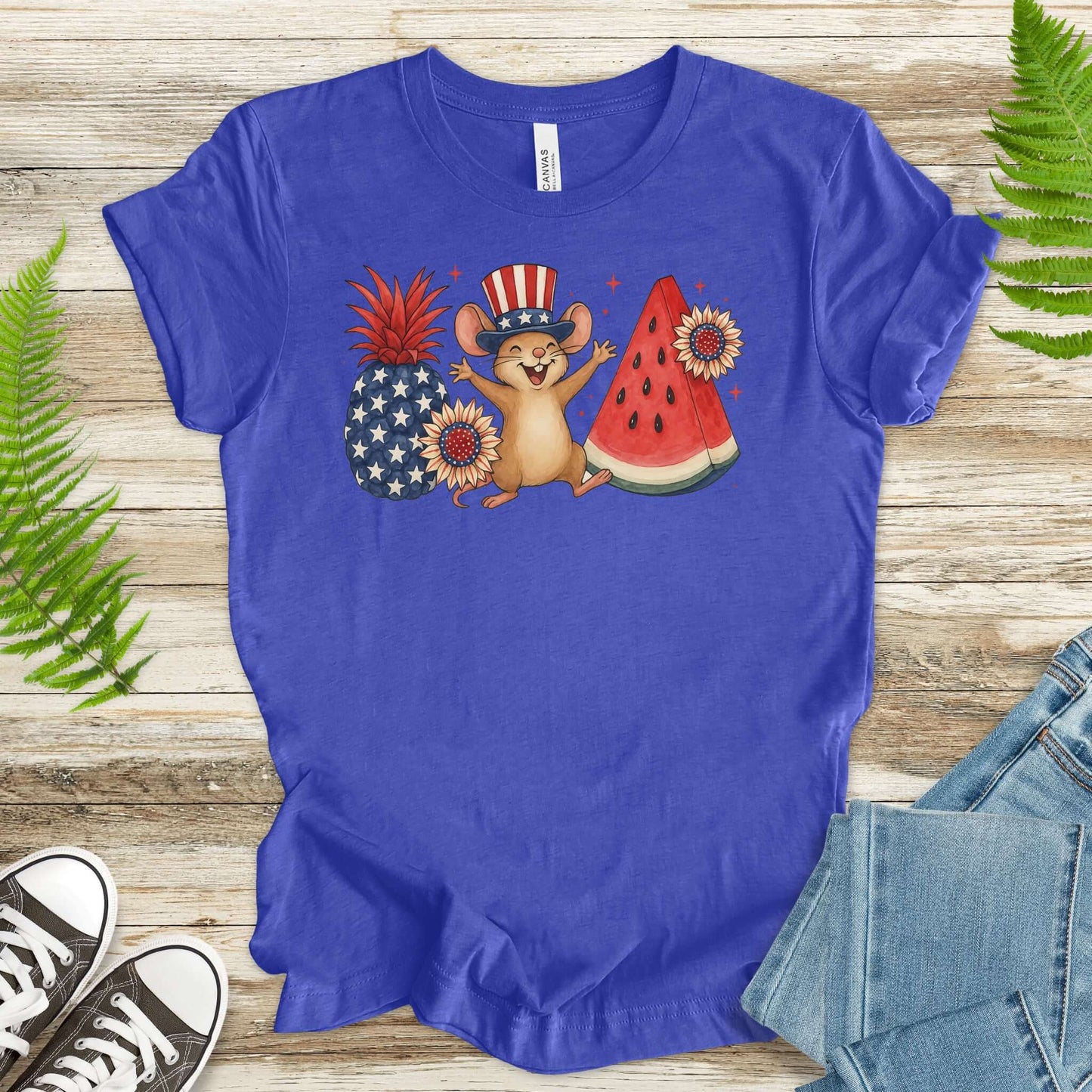 Patriotic Mouse & Fruit 4th of July T-Shirt