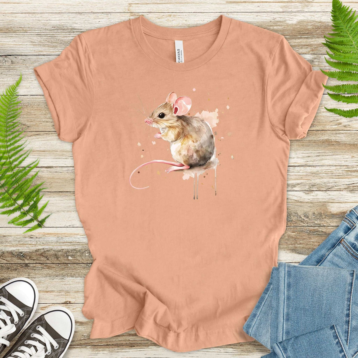 Watercolor Mouse T-Shirt – Cute Woodland Animal Lover Tee