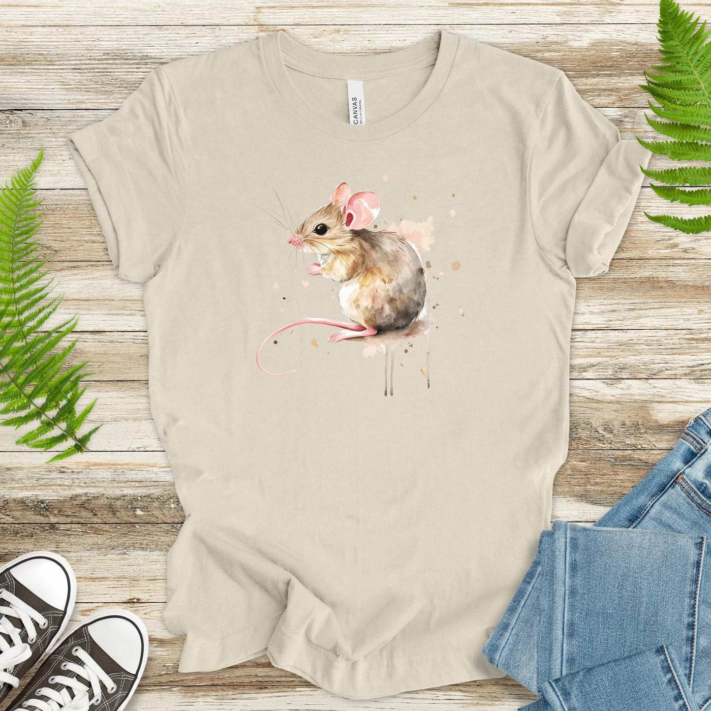 Watercolor Mouse T-Shirt – Cute Woodland Animal Lover Tee
