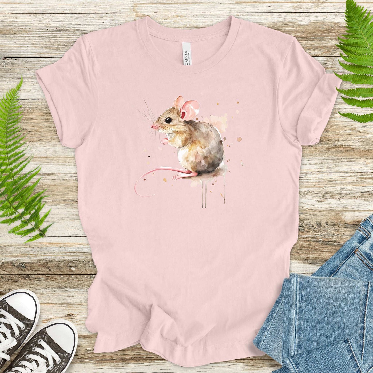 Watercolor Mouse T-Shirt – Cute Woodland Animal Lover Tee