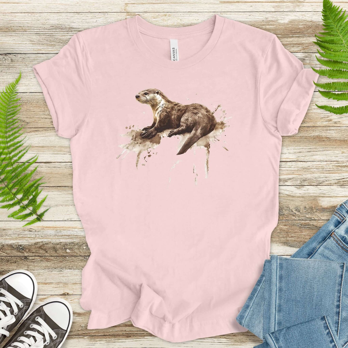 Watercolor Otter T-Shirt – Artistic River Otter Tee