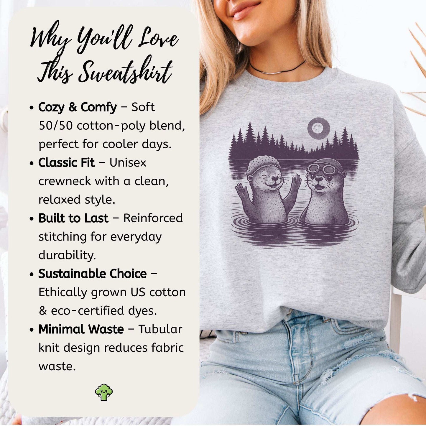 Otter Sweatshirt – Cute & Funny River Otters Mischief Crew