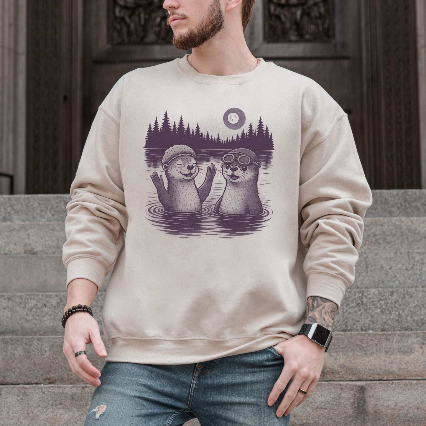 Otter Sweatshirt – Cute & Funny River Otters Mischief Crew