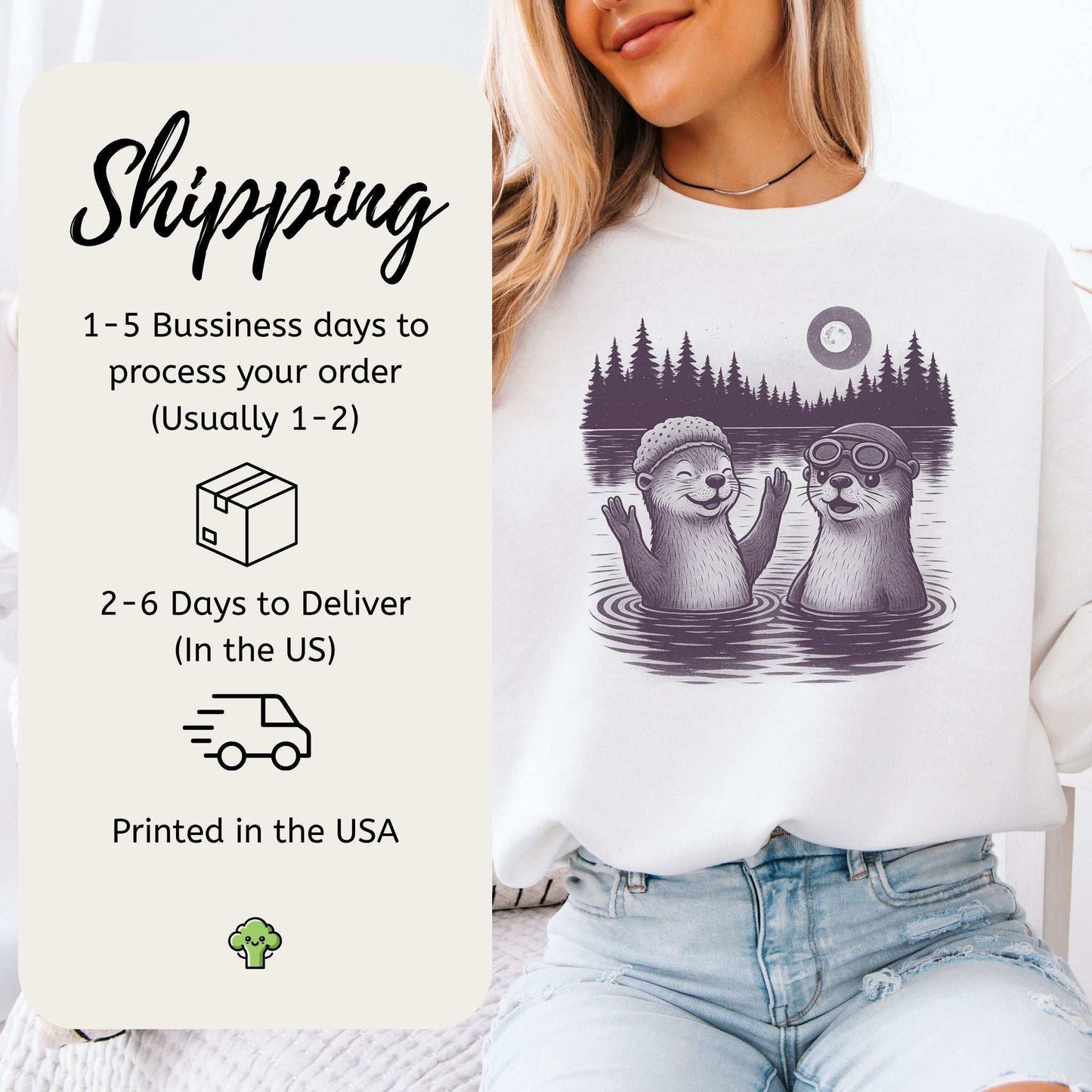 Otter Sweatshirt – Cute & Funny River Otters Mischief Crew