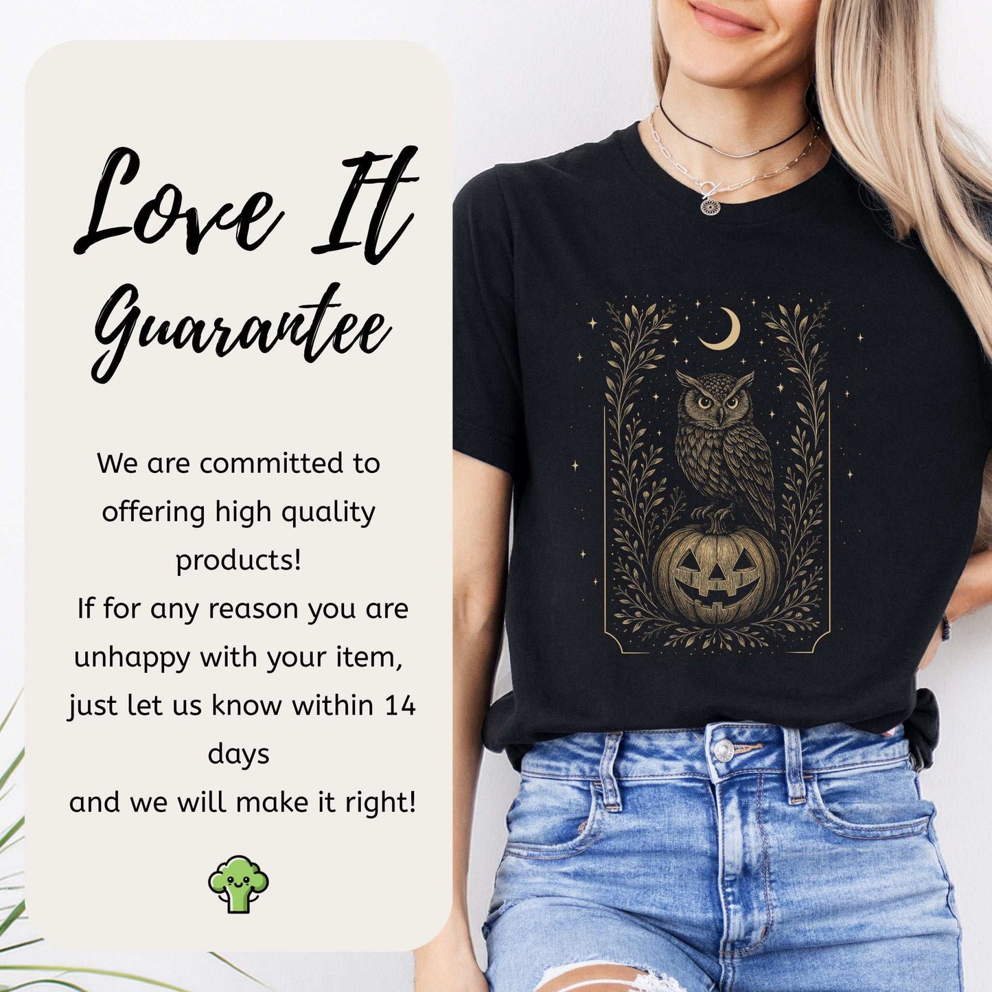 Owl Moon Halloween T-Shirt – Vintage Jack-O’-Lantern Night Bird Tee