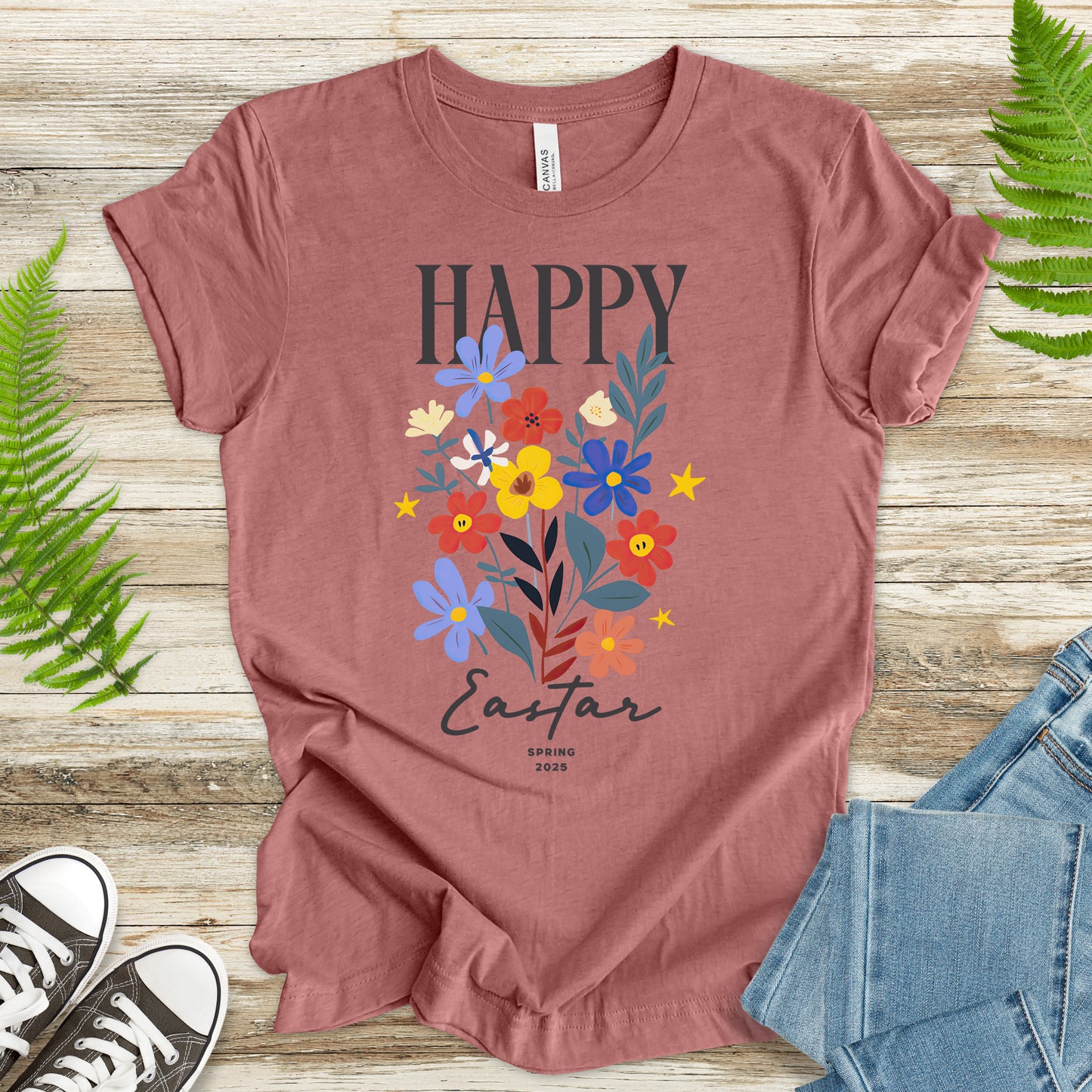 Festive Floral Happy Easter T-Shirt