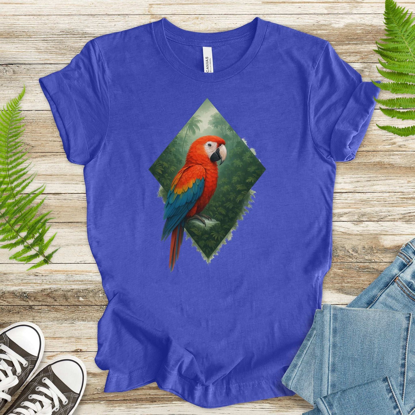 Scarlet Macaw Jungle T-Shirt – Colorful Tropical Bird Lover Tee