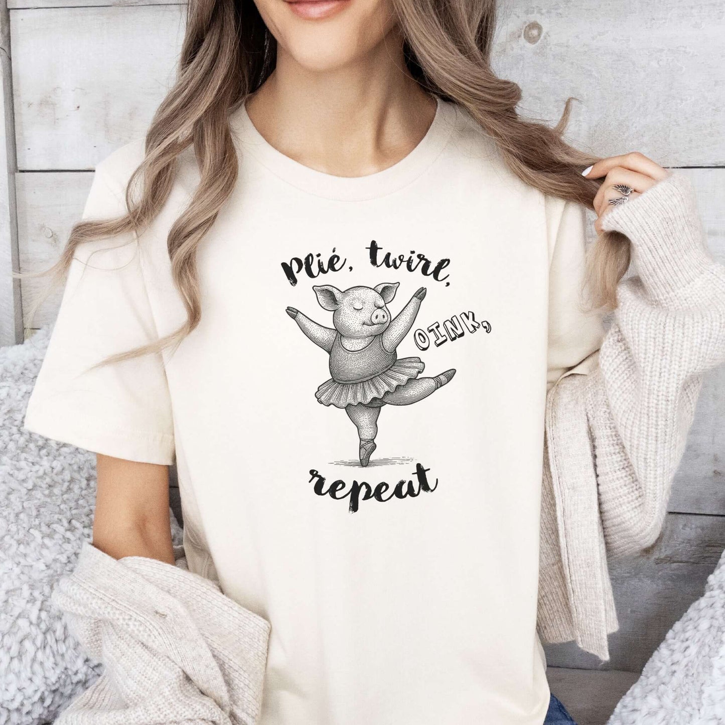Cute Ballet Pig Shirt – Funny Pig Lover Tee for Farm Girls & Animal Moms