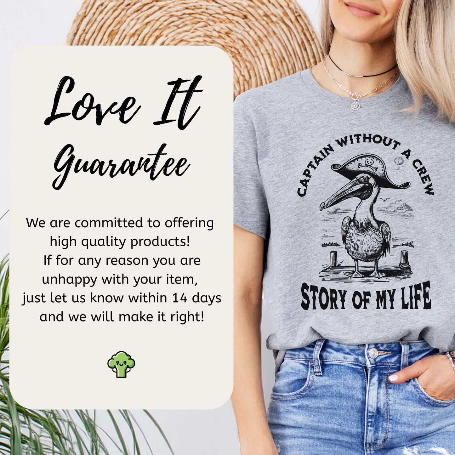 Pelican Pirate Captain Without a Crew T-Shirt
