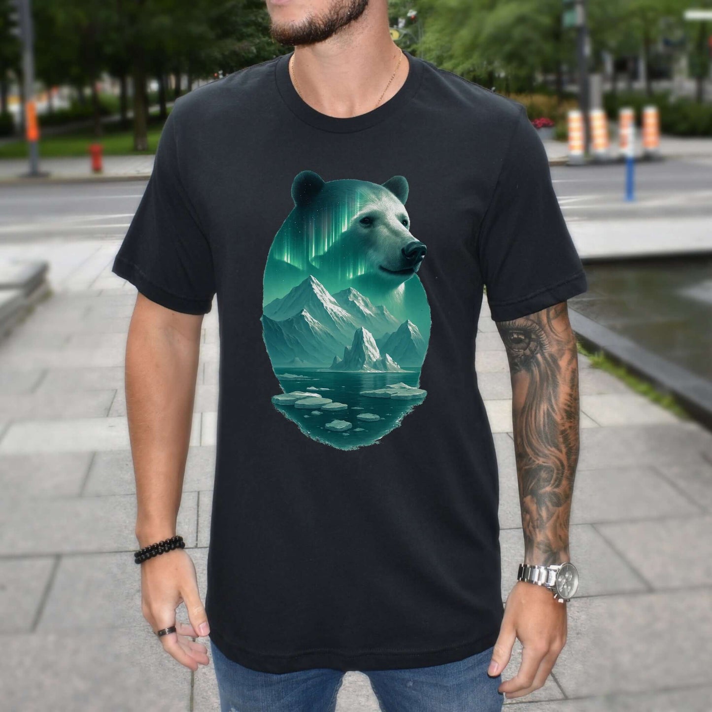 Polar Bear Spirit Northern Lightsl T-Shirt