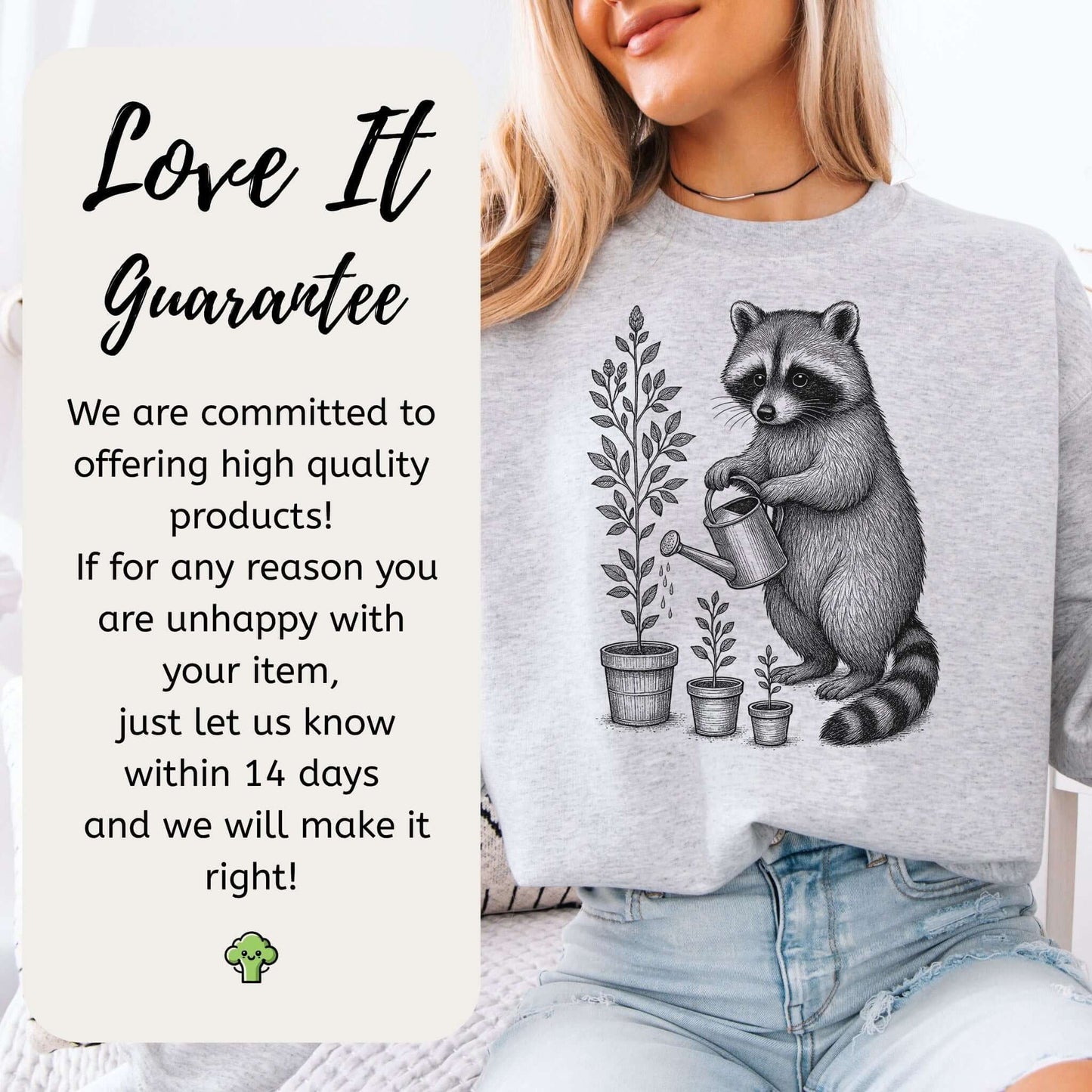 Raccoon Garden Sweatshirt – Funny Trash Panda Gardening Meme Sweatshirt