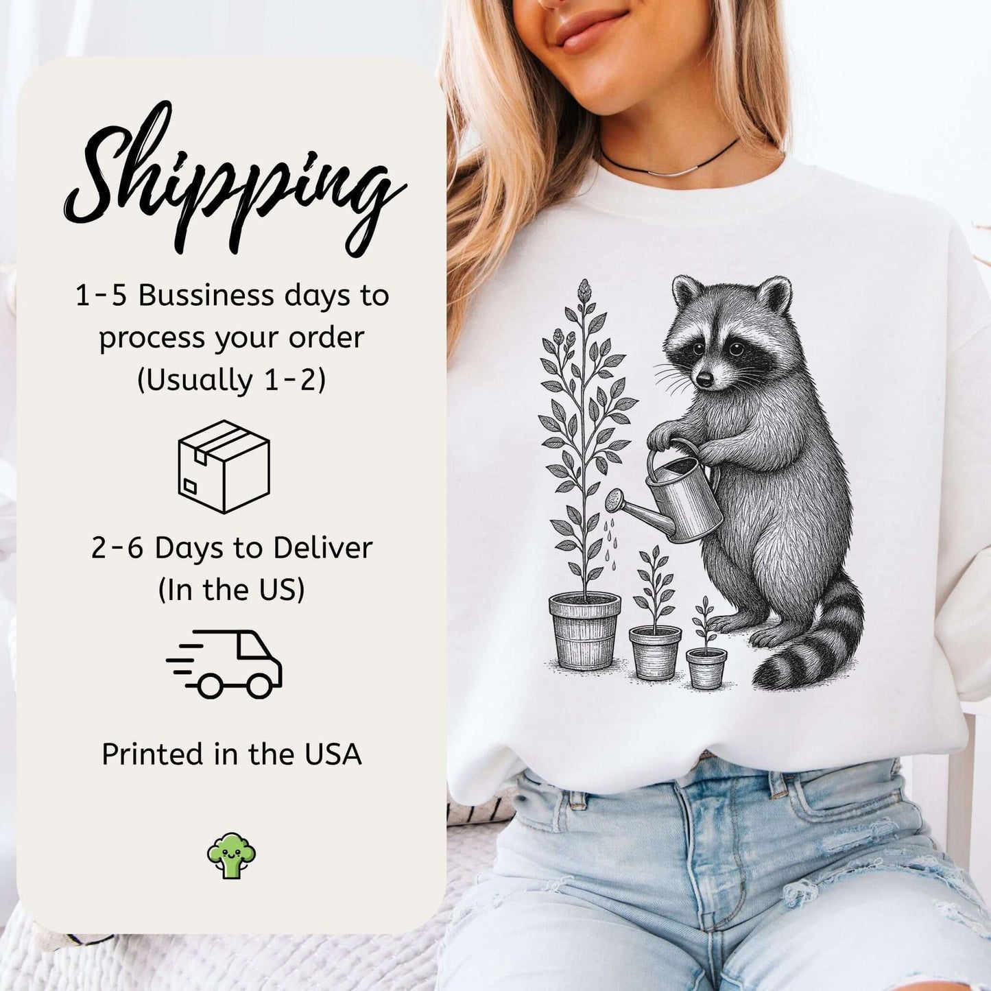 Raccoon Garden Sweatshirt – Funny Trash Panda Gardening Meme Sweatshirt