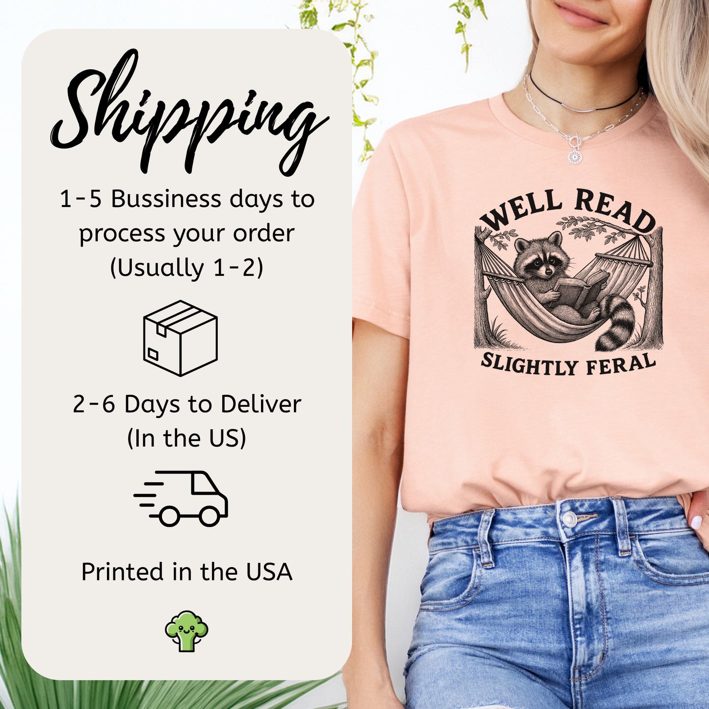 Raccoon Well Read Slightly Feral T-Shirt – Funny Book Lover Tee for Raccoon Fans