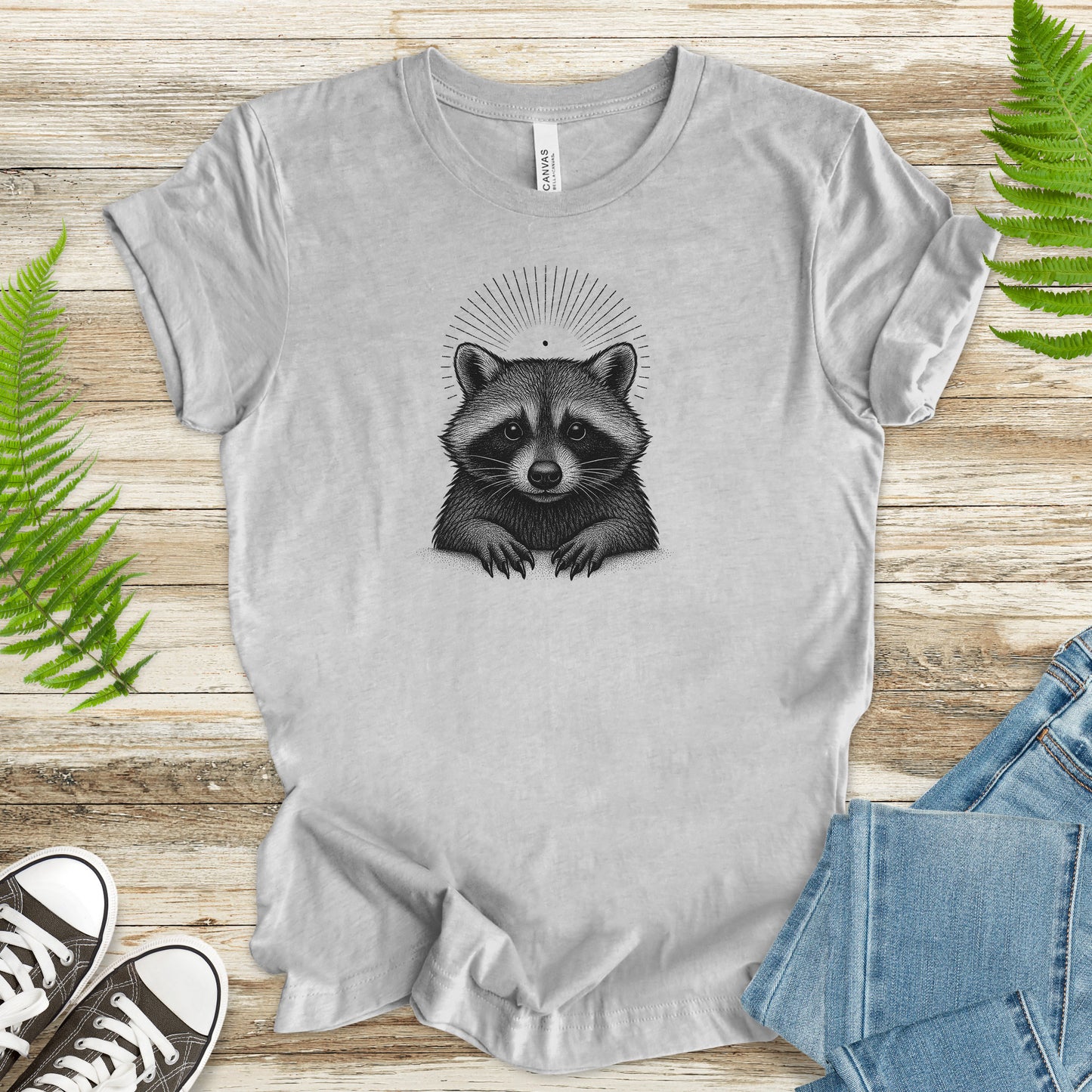 Holy Raccoon T-Shirt – Vintage Trash Panda Forest Spirit Tee