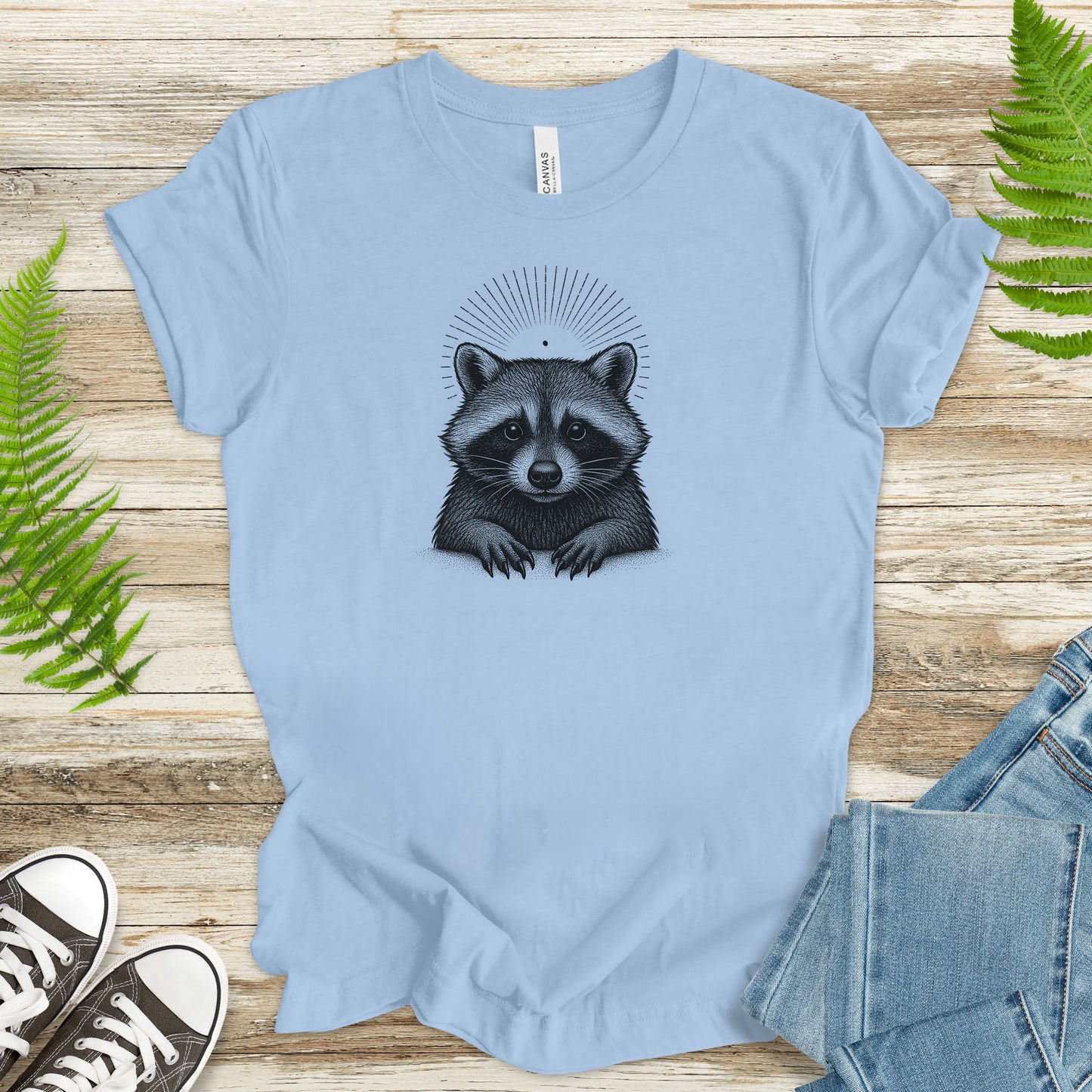 Holy Raccoon T-Shirt – Vintage Trash Panda Forest Spirit Tee