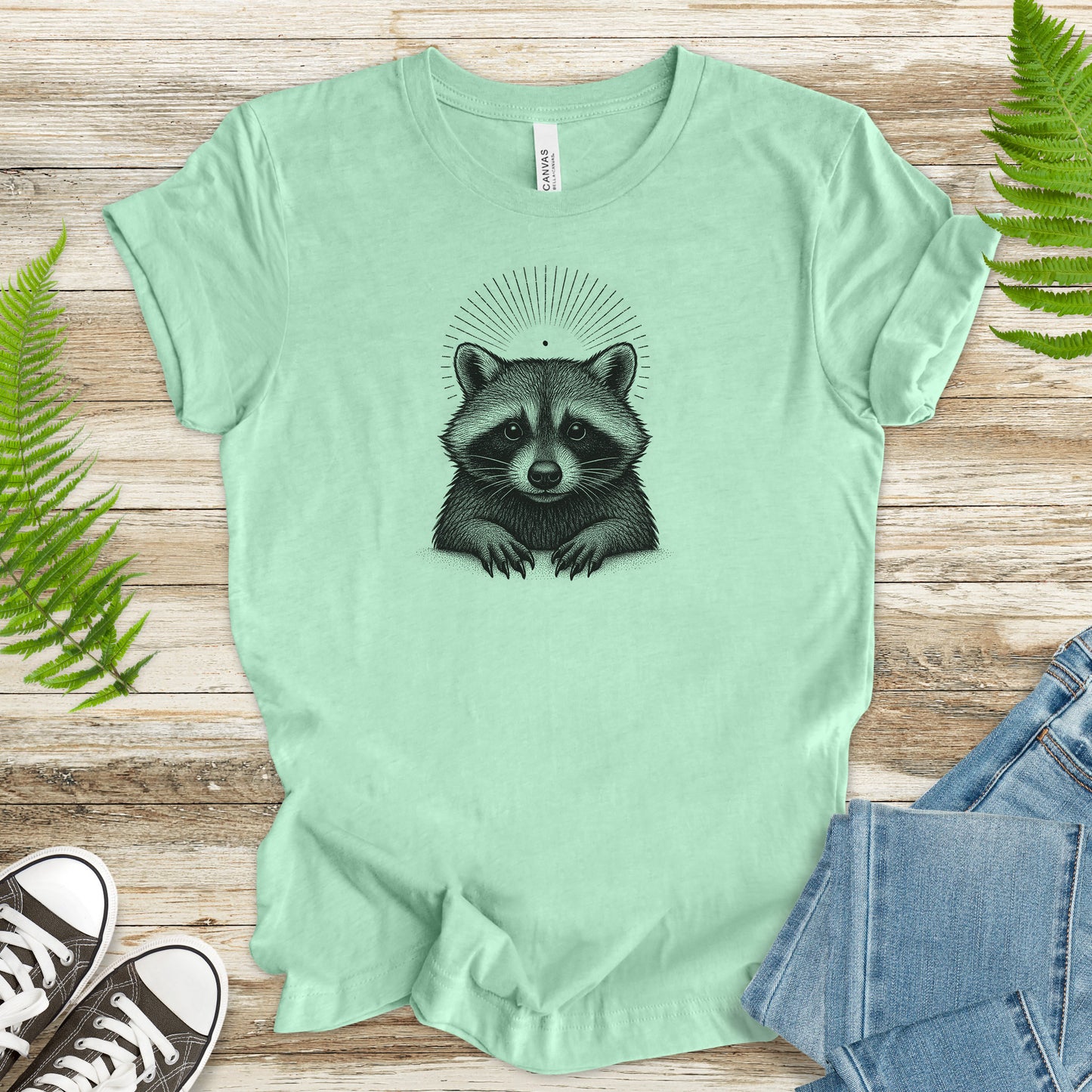 Holy Raccoon T-Shirt – Vintage Trash Panda Forest Spirit Tee