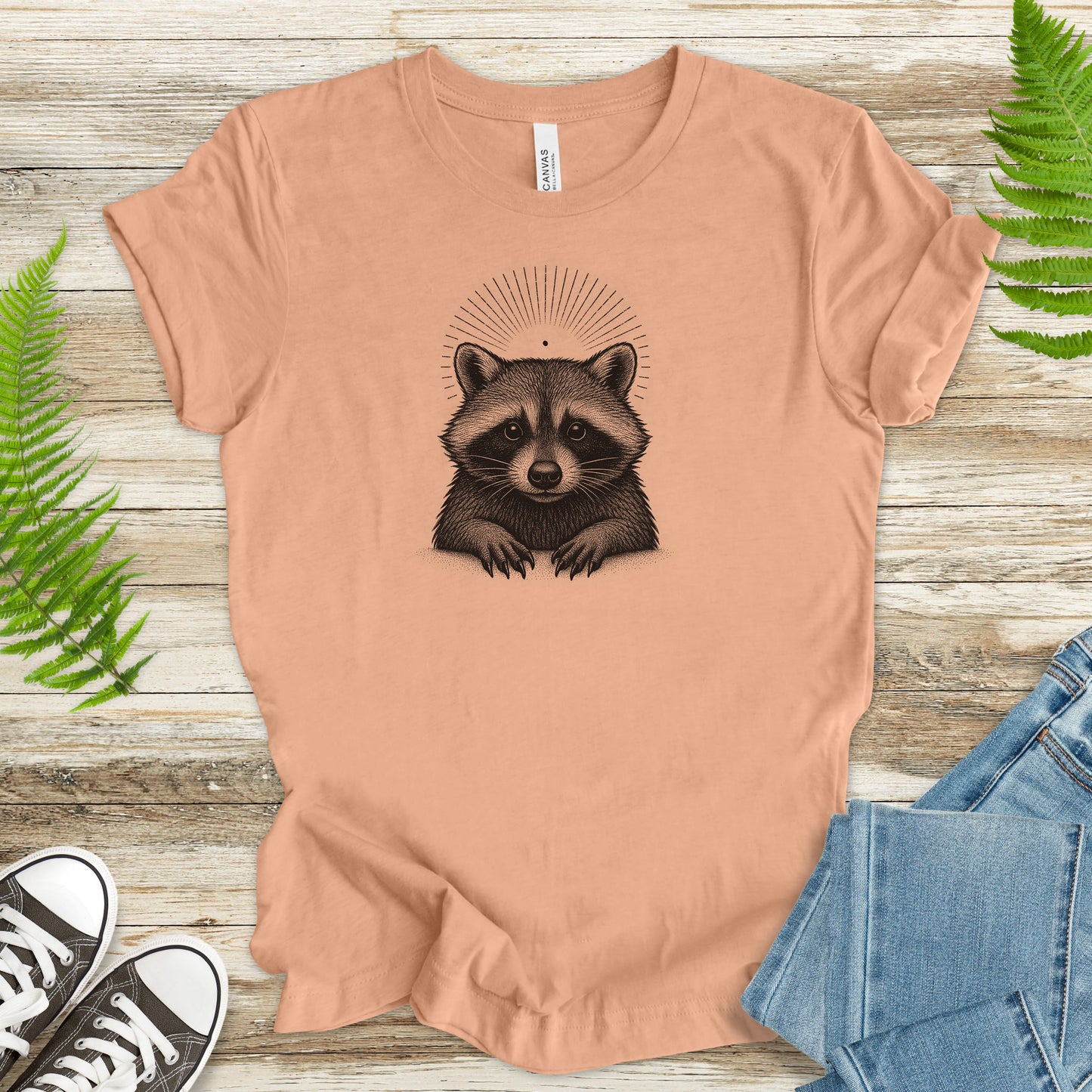 Holy Raccoon T-Shirt – Vintage Trash Panda Forest Spirit Tee