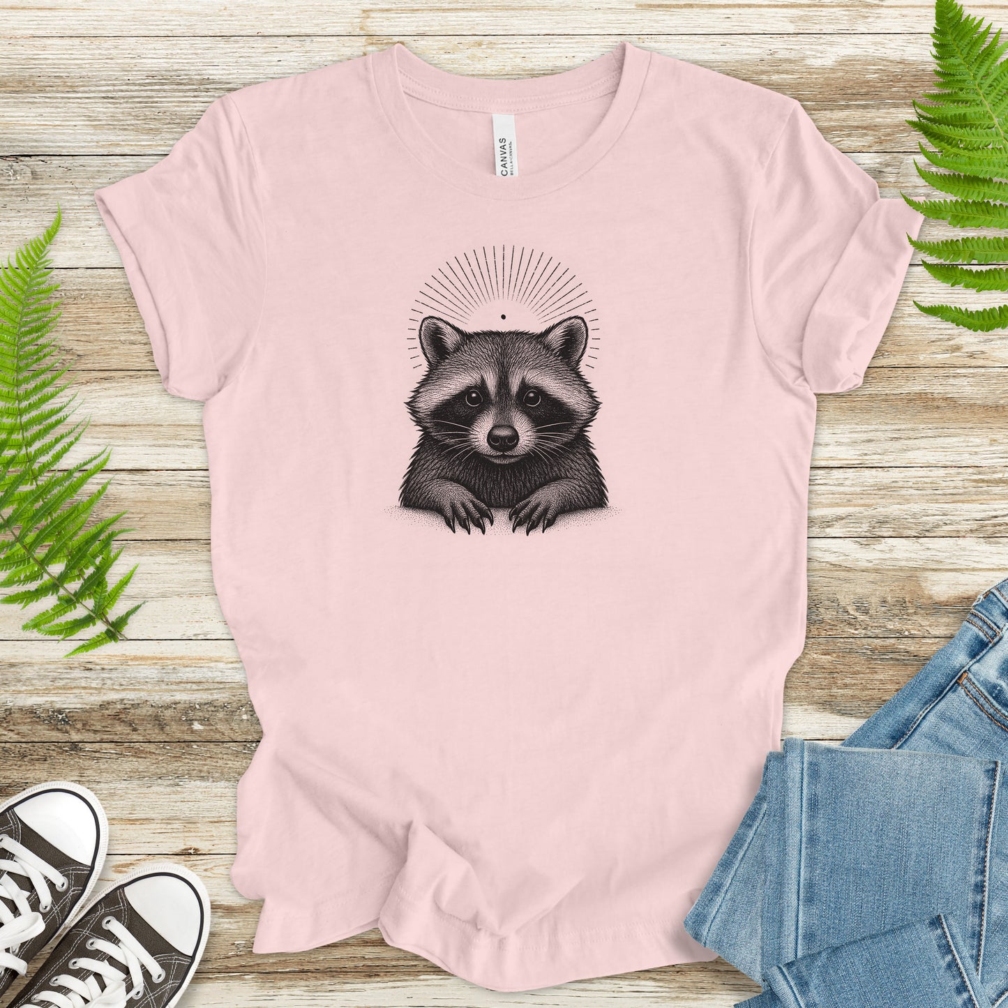 Holy Raccoon T-Shirt – Vintage Trash Panda Forest Spirit Tee