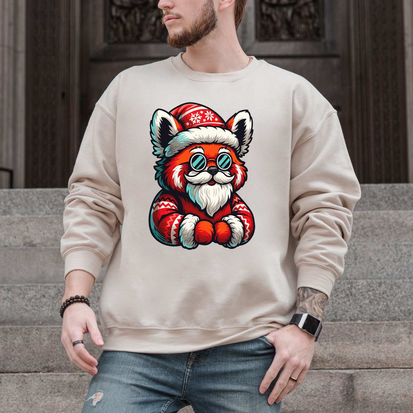 Red Panda Claus Sweatshirt – Cool Santa Christmas Animal Vibes