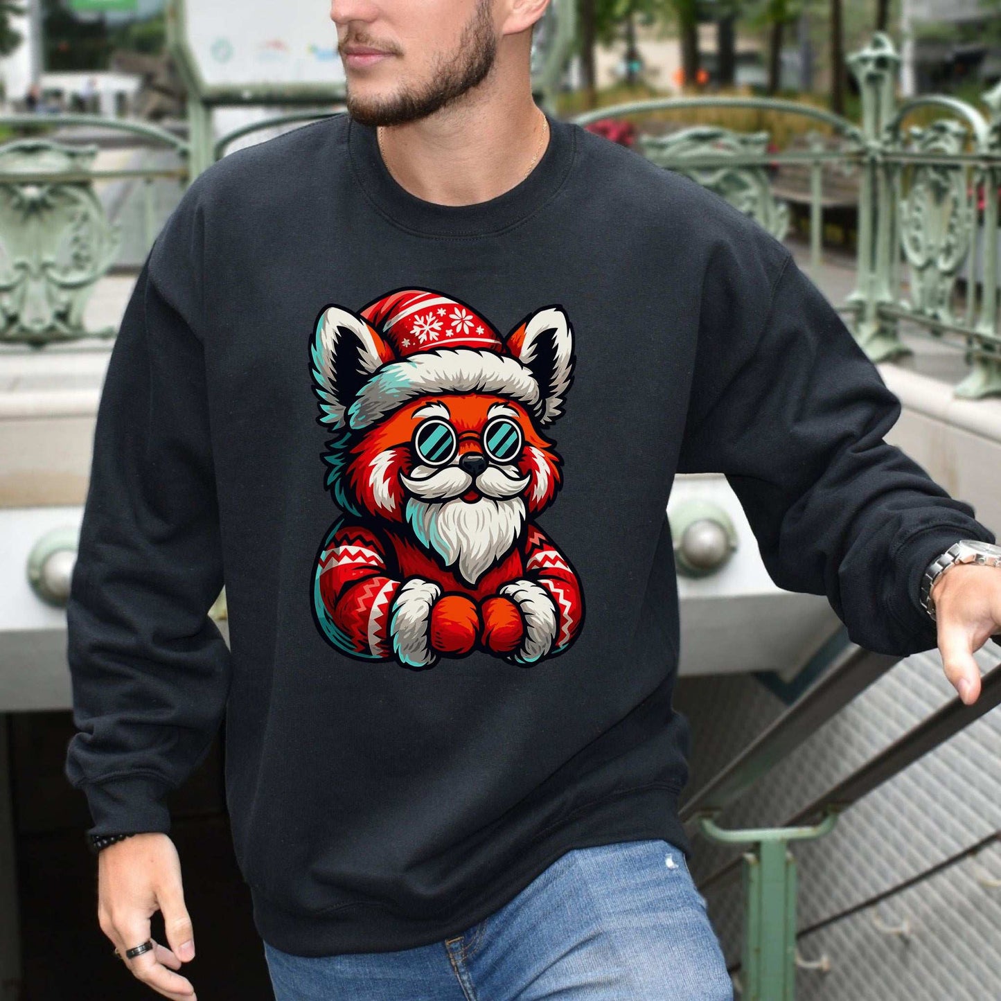 Red Panda Claus Sweatshirt – Cool Santa Christmas Animal Vibes