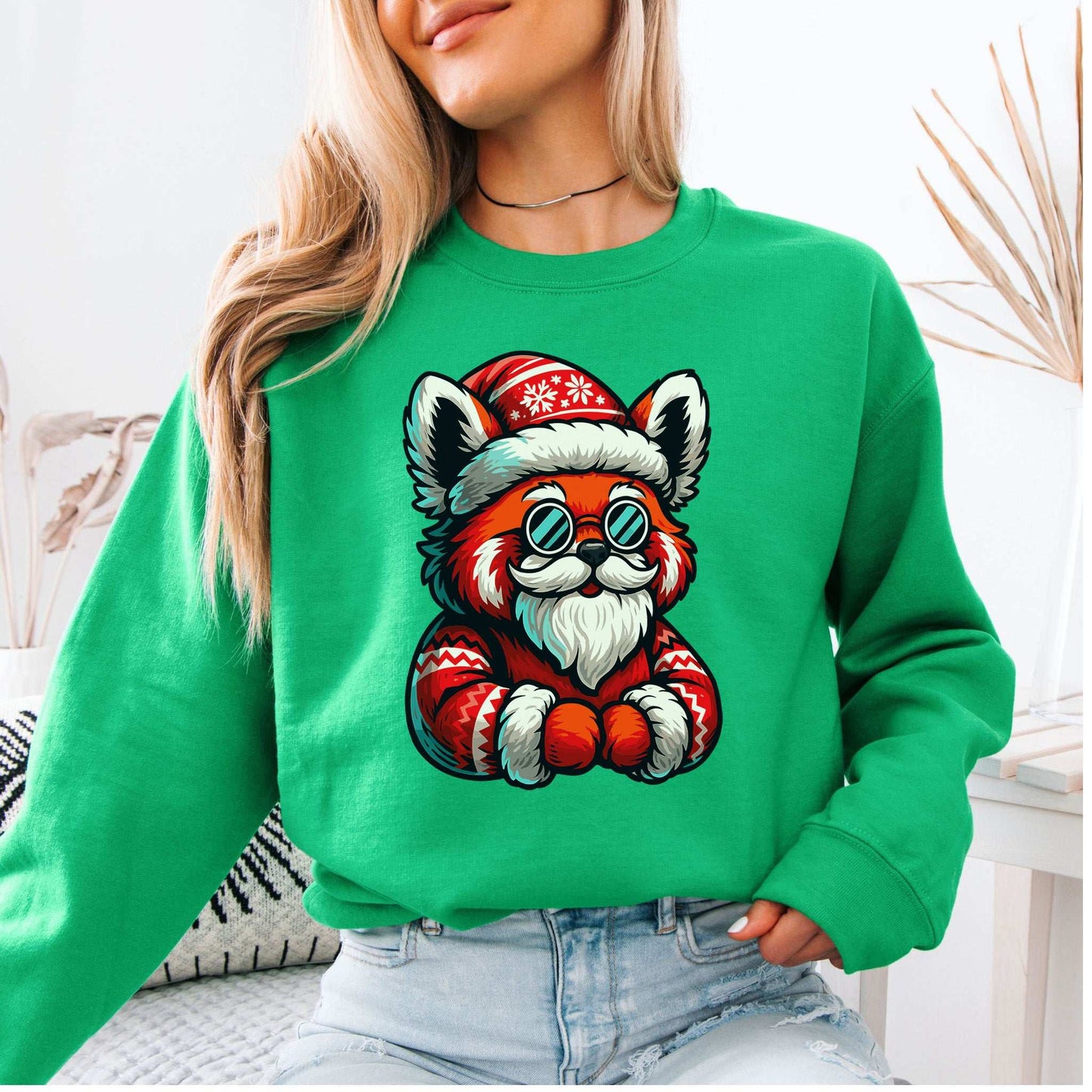 Red Panda Claus Sweatshirt – Cool Santa Christmas Animal Vibes