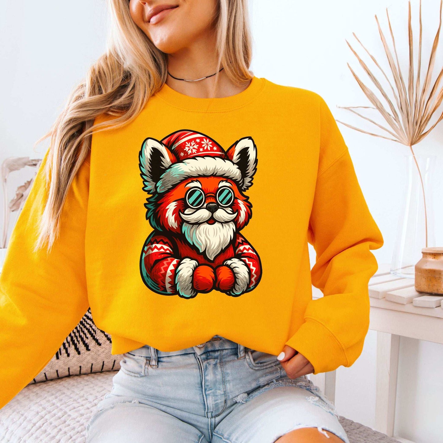 Red Panda Claus Sweatshirt – Cool Santa Christmas Animal Vibes