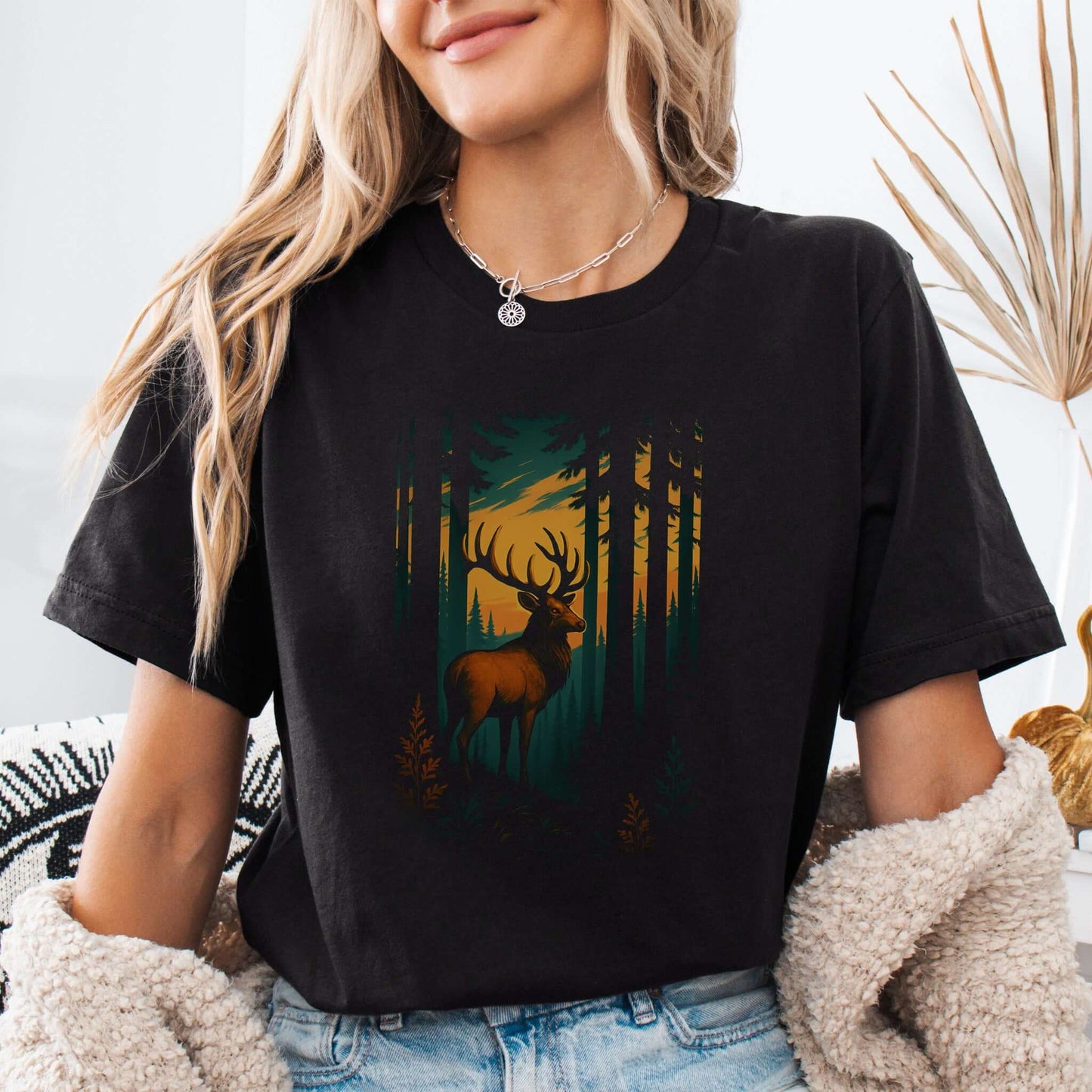 Reindeer in Forest Spirit Animal T-Shirt