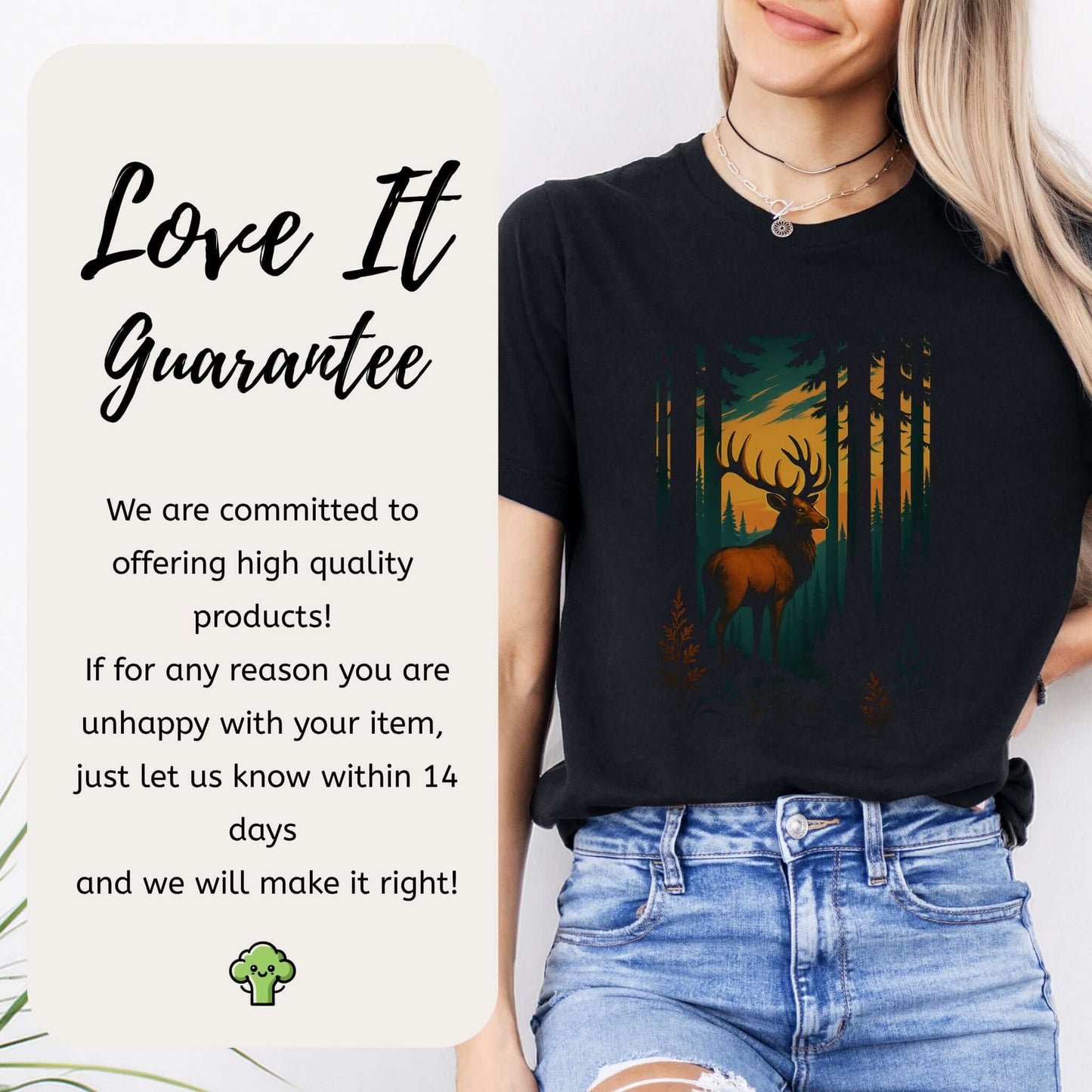 Reindeer in Forest Spirit Animal T-Shirt