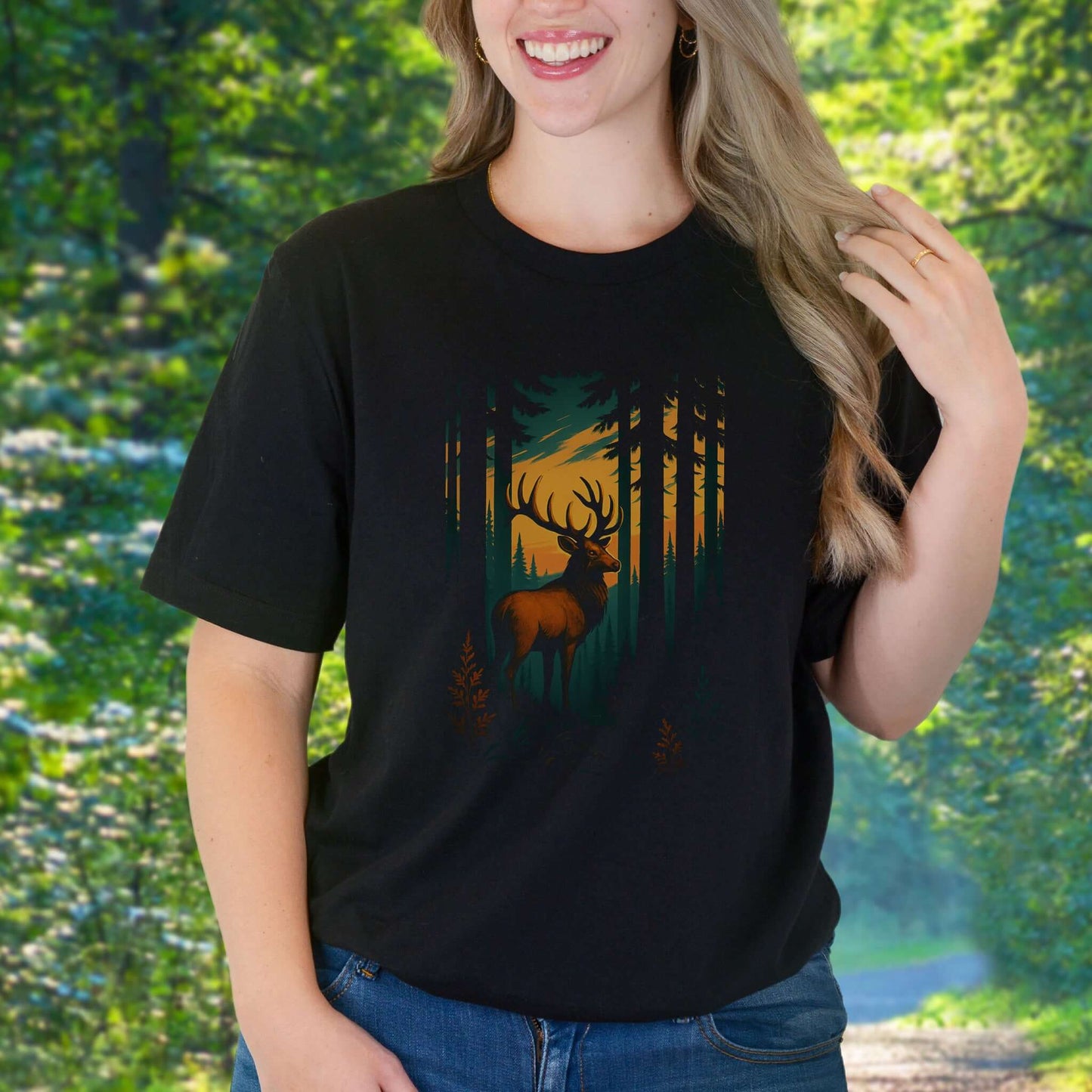 Reindeer in Forest Spirit Animal T-Shirt