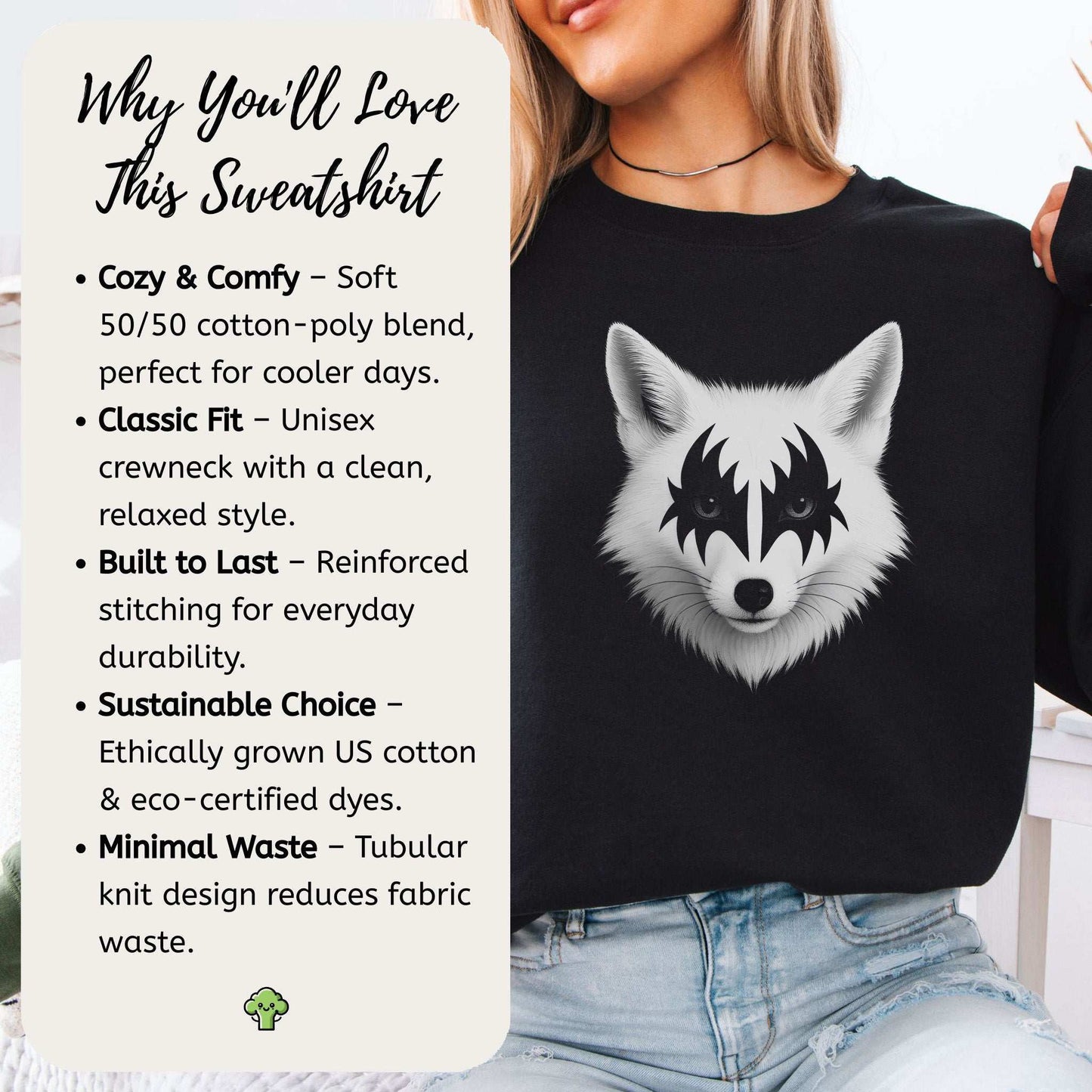 Rock’n’Fox Sweatshirt – Gothic Metal Forest Vibes Power Look