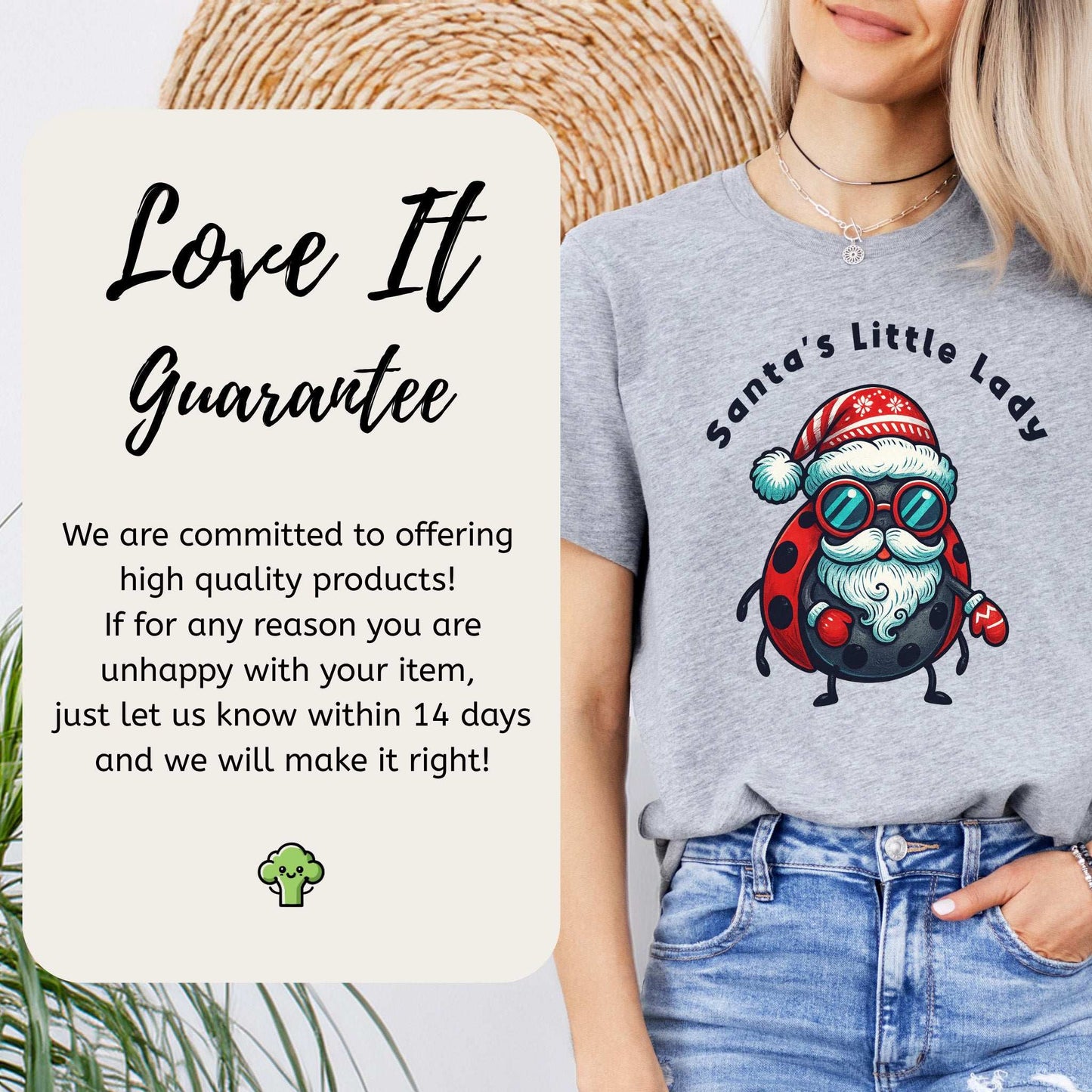 Santa’s Little Lady T-Shirt – Funny Ladybug Christmas Bug Tee