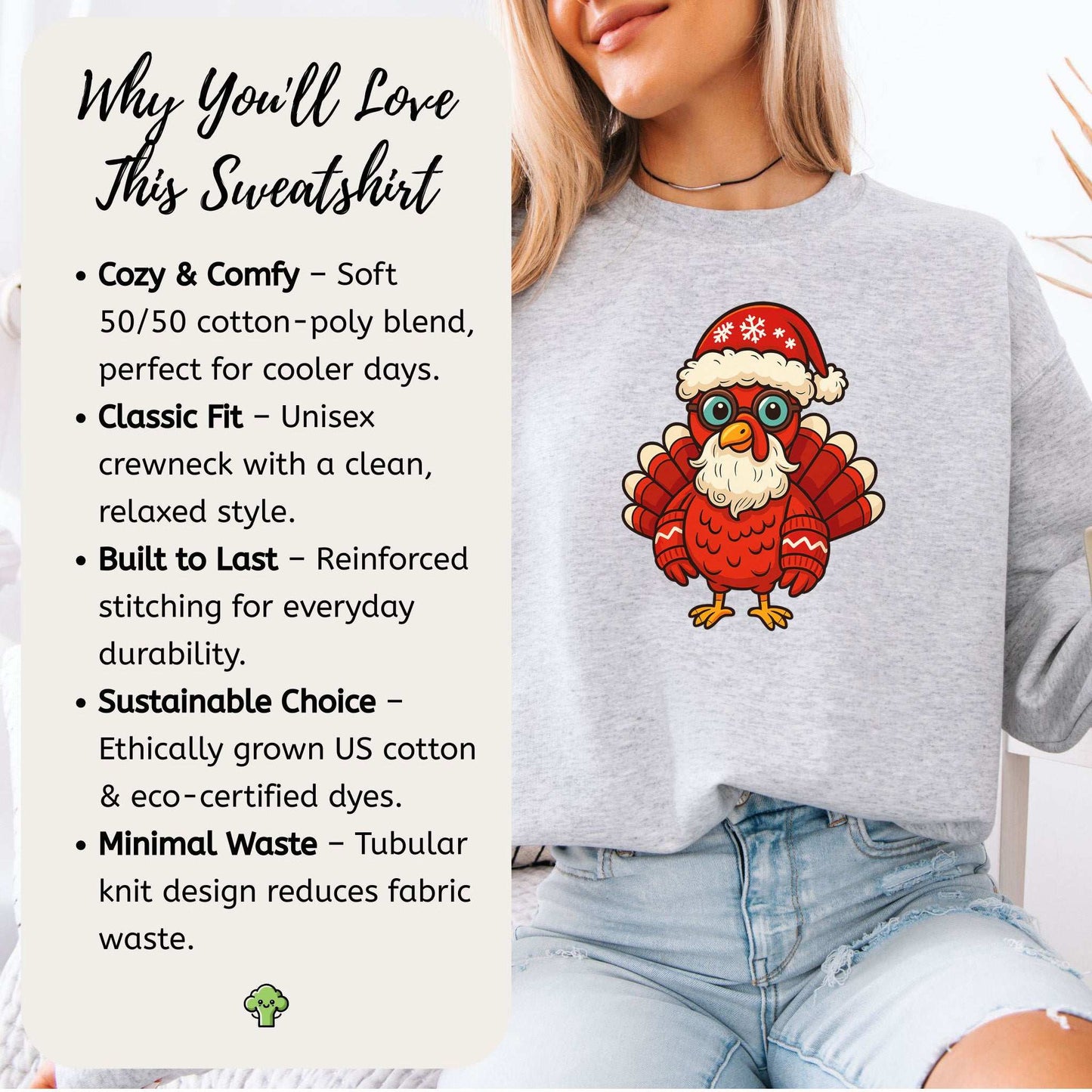 Santa Turkey Sweatshirt – Funny Holiday Bird Christmas Chaos