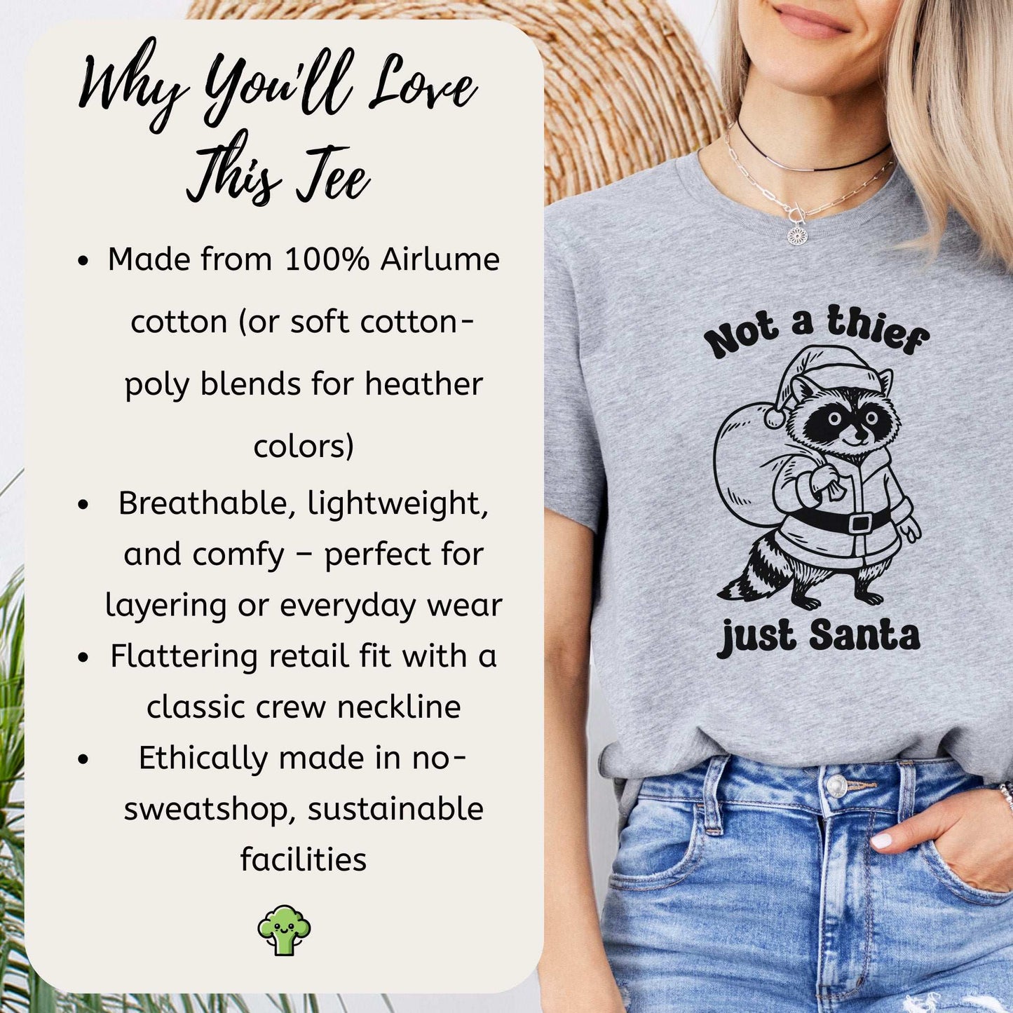 Shadow Santa Raccoon T-Shirt – Funny Feral Christmas Gift Tee
