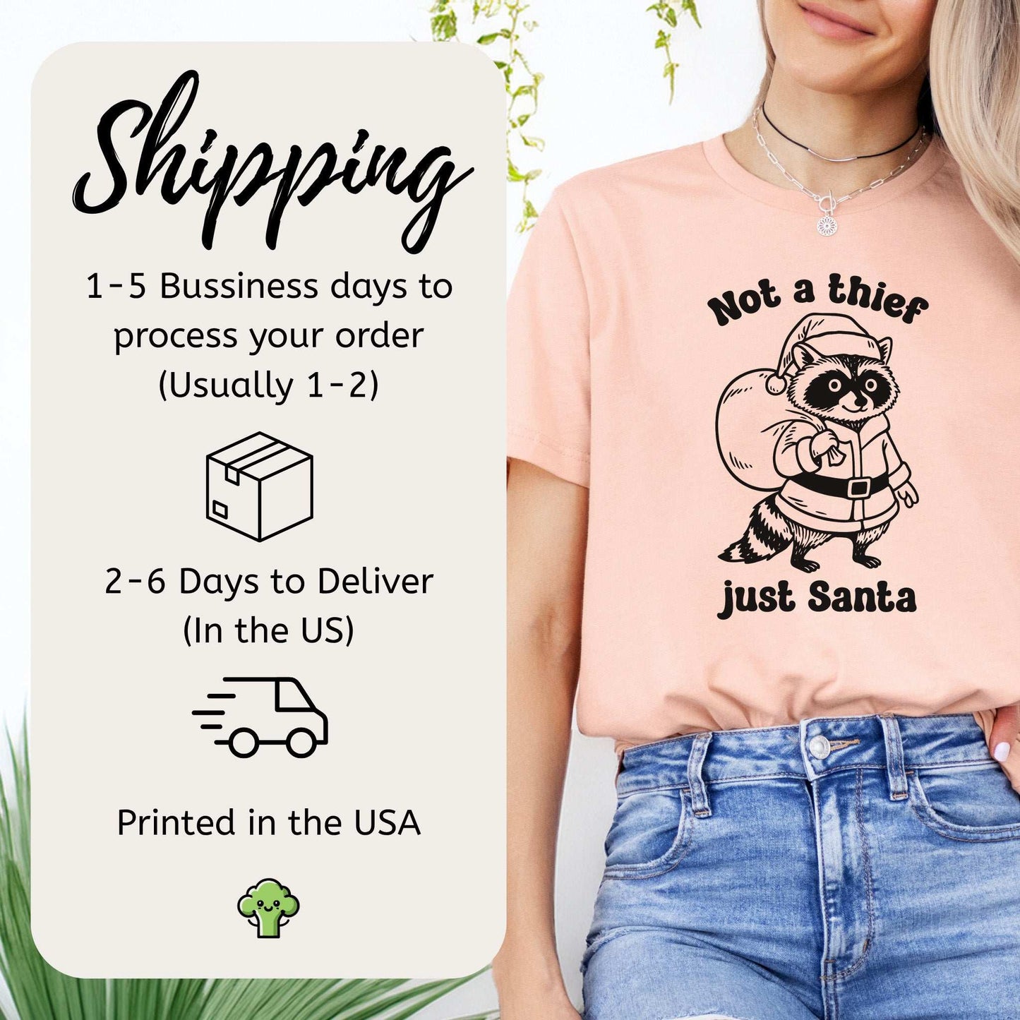 Shadow Santa Raccoon T-Shirt – Funny Feral Christmas Gift Tee