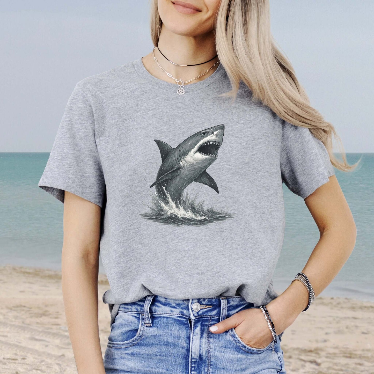 Great White Shark T-Shirt – Bold Ocean Predator Tee for Shark Lovers