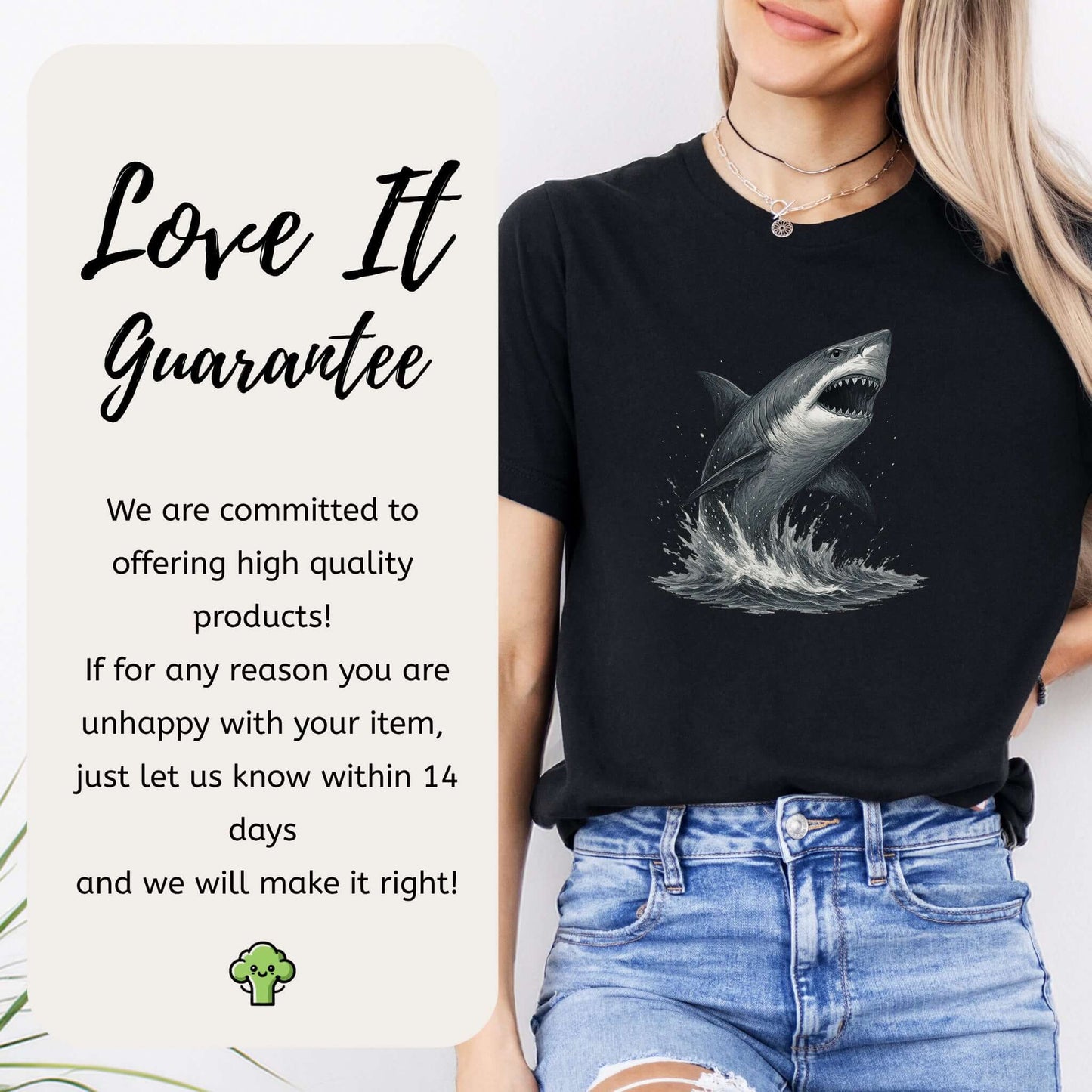 Great White Shark T-Shirt – Bold Ocean Predator Tee for Shark Lovers
