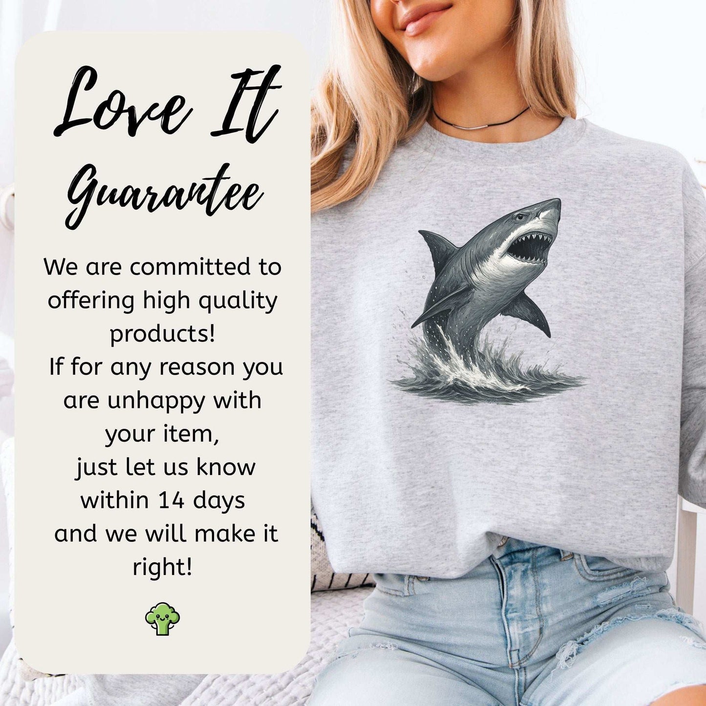 Great White Shark Sweatshirt – Bold Ocean Power for Fearless Souls