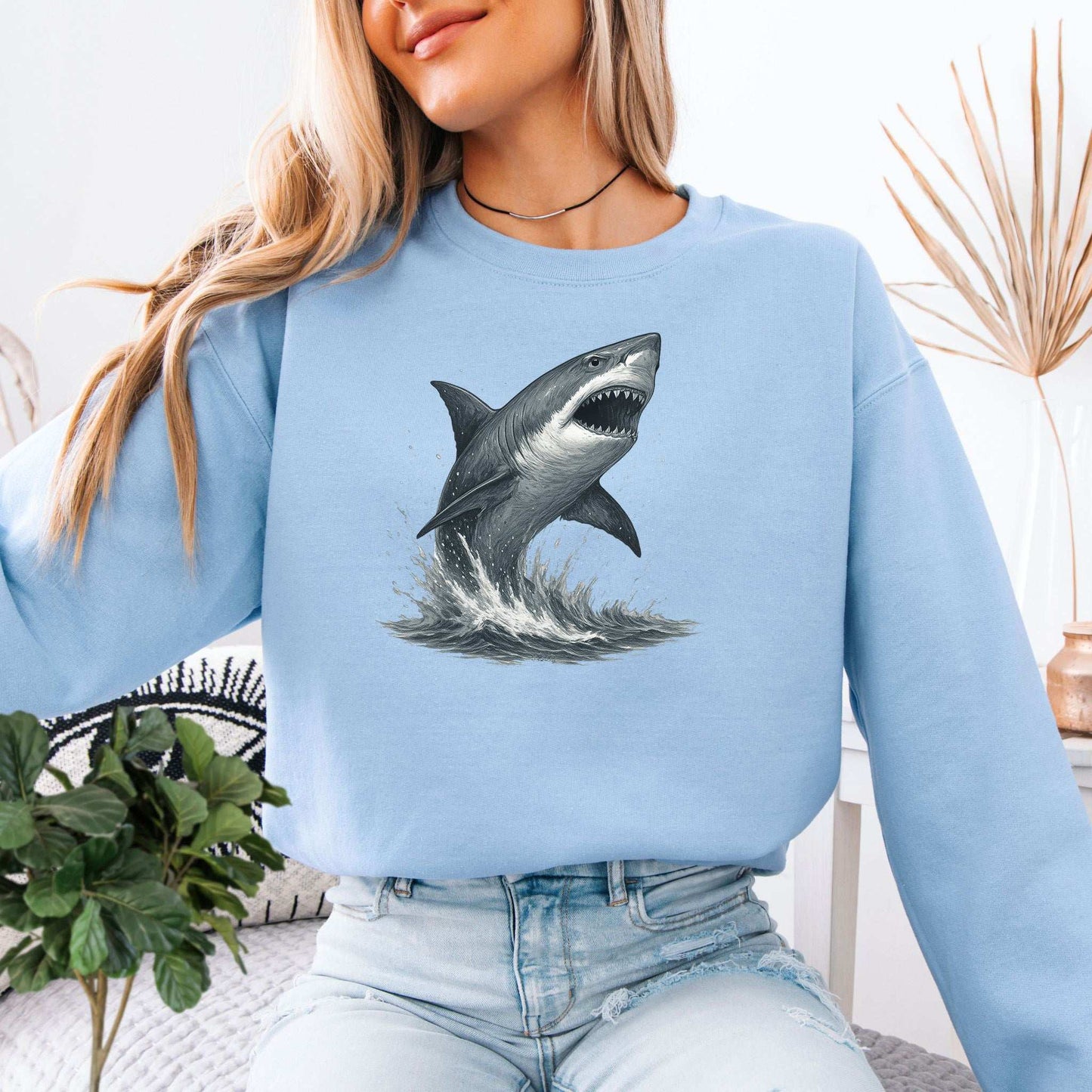 Great White Shark Sweatshirt – Bold Ocean Power for Fearless Souls