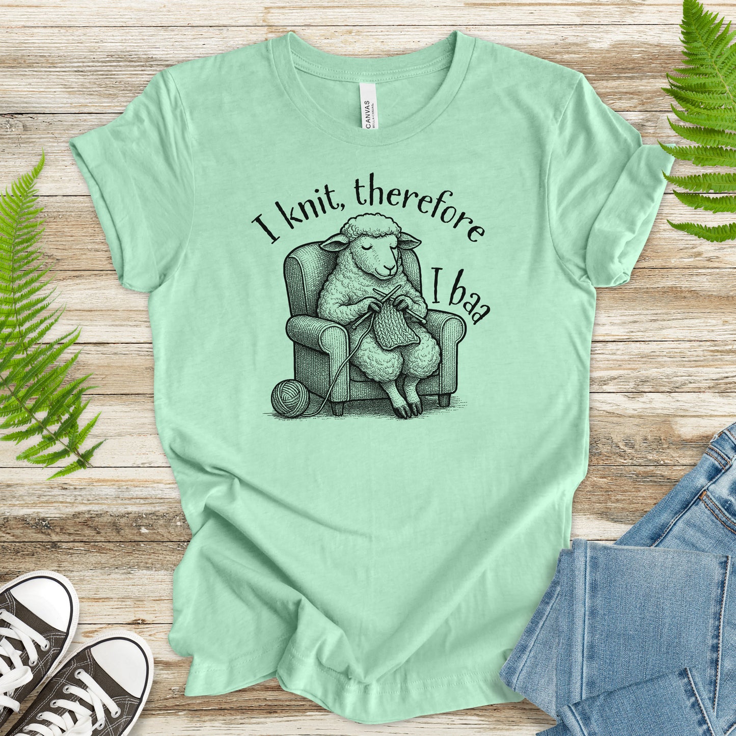 Knitting Sheep Philosophy T-Shirt – Funny Knitter Gift for Animal Lovers