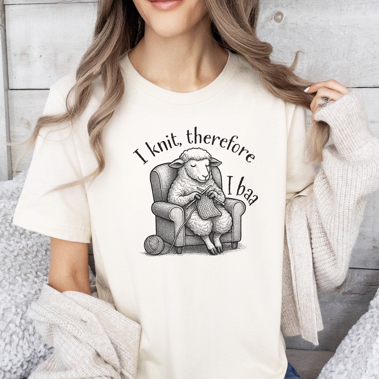 Knitting Sheep Philosophy T-Shirt – Funny Knitter Gift for Animal Lovers