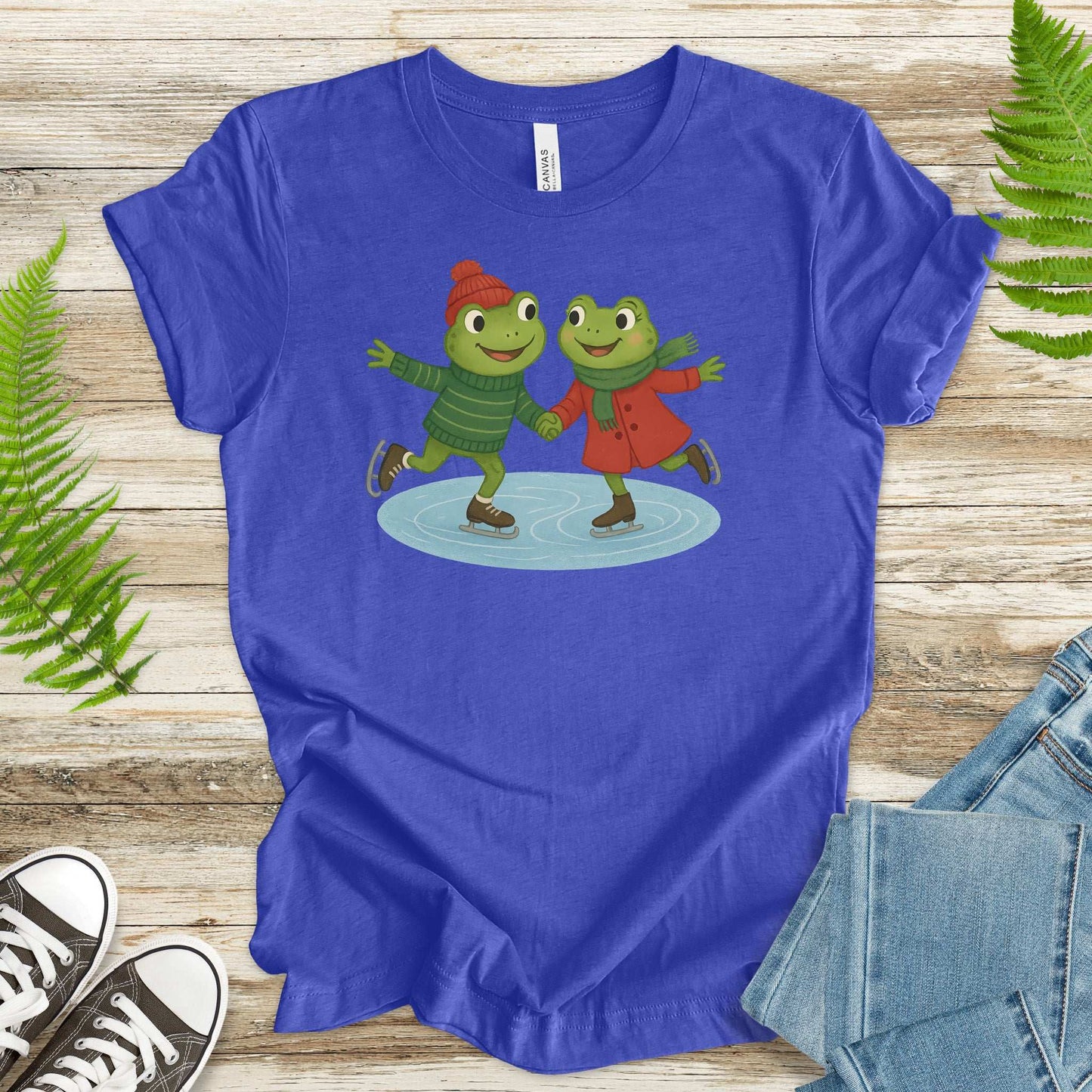 Skating Froggies T-Shirt – Cute Frog Ice Skating Winter Tee