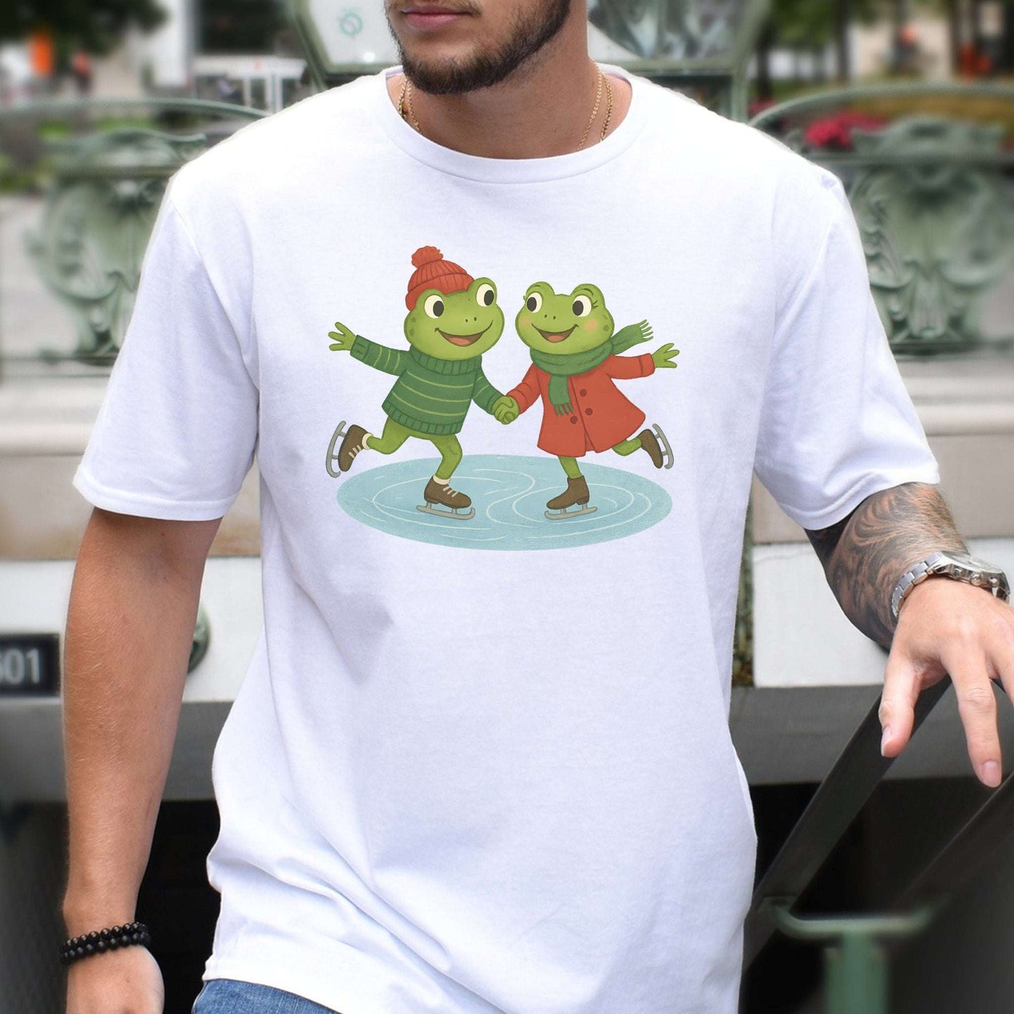 Skating Froggies T-Shirt – Cute Frog Ice Skating Winter Tee