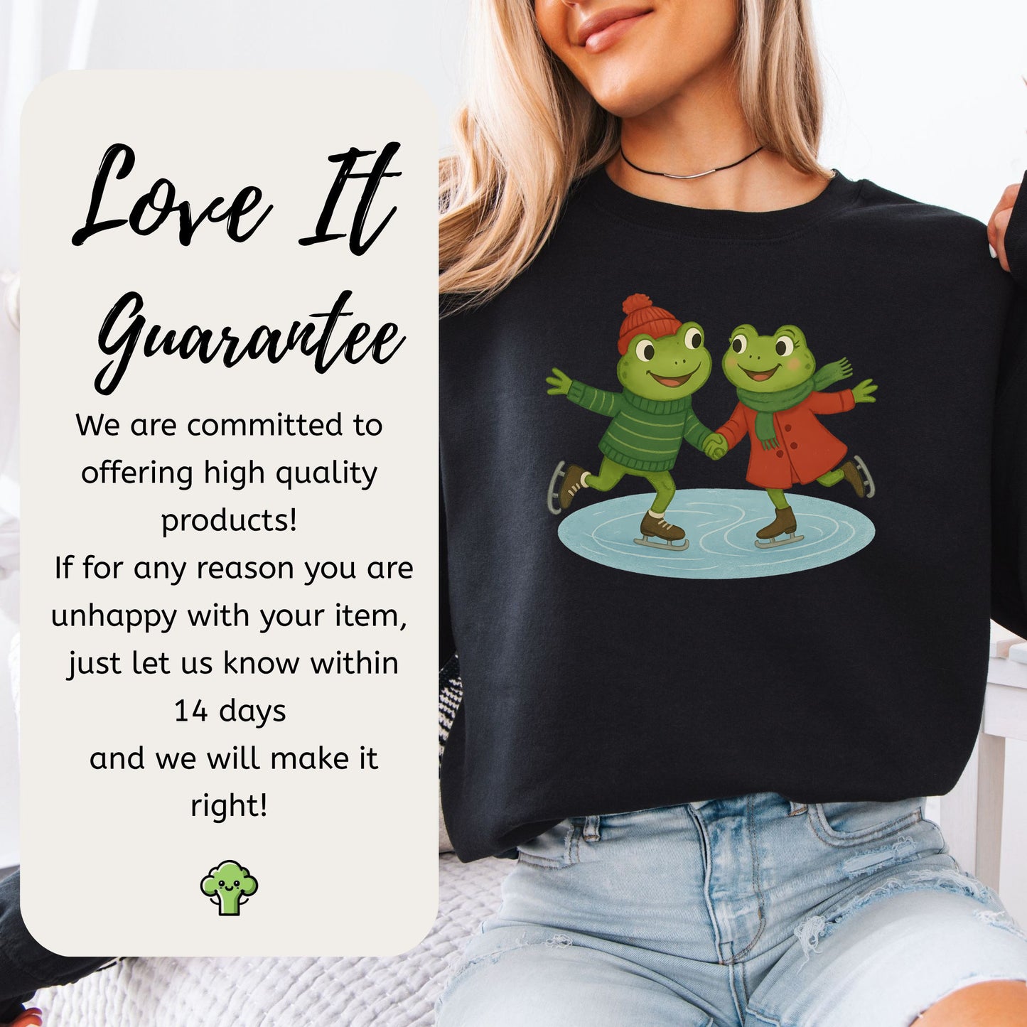 Frogs on Ice Sweatshirt – Cute Winter Skating Frog Gift